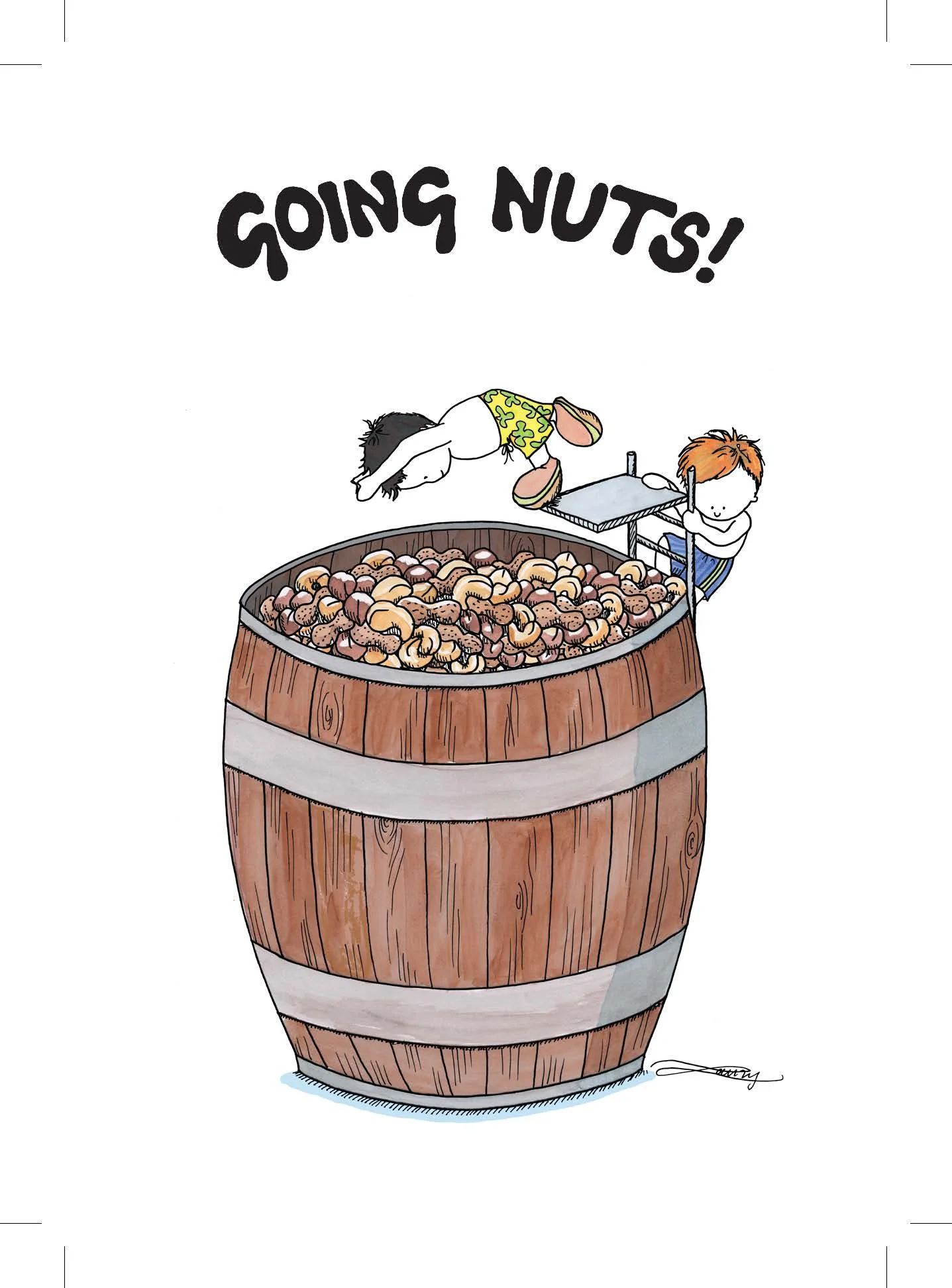Going nuts! postcard (eng)