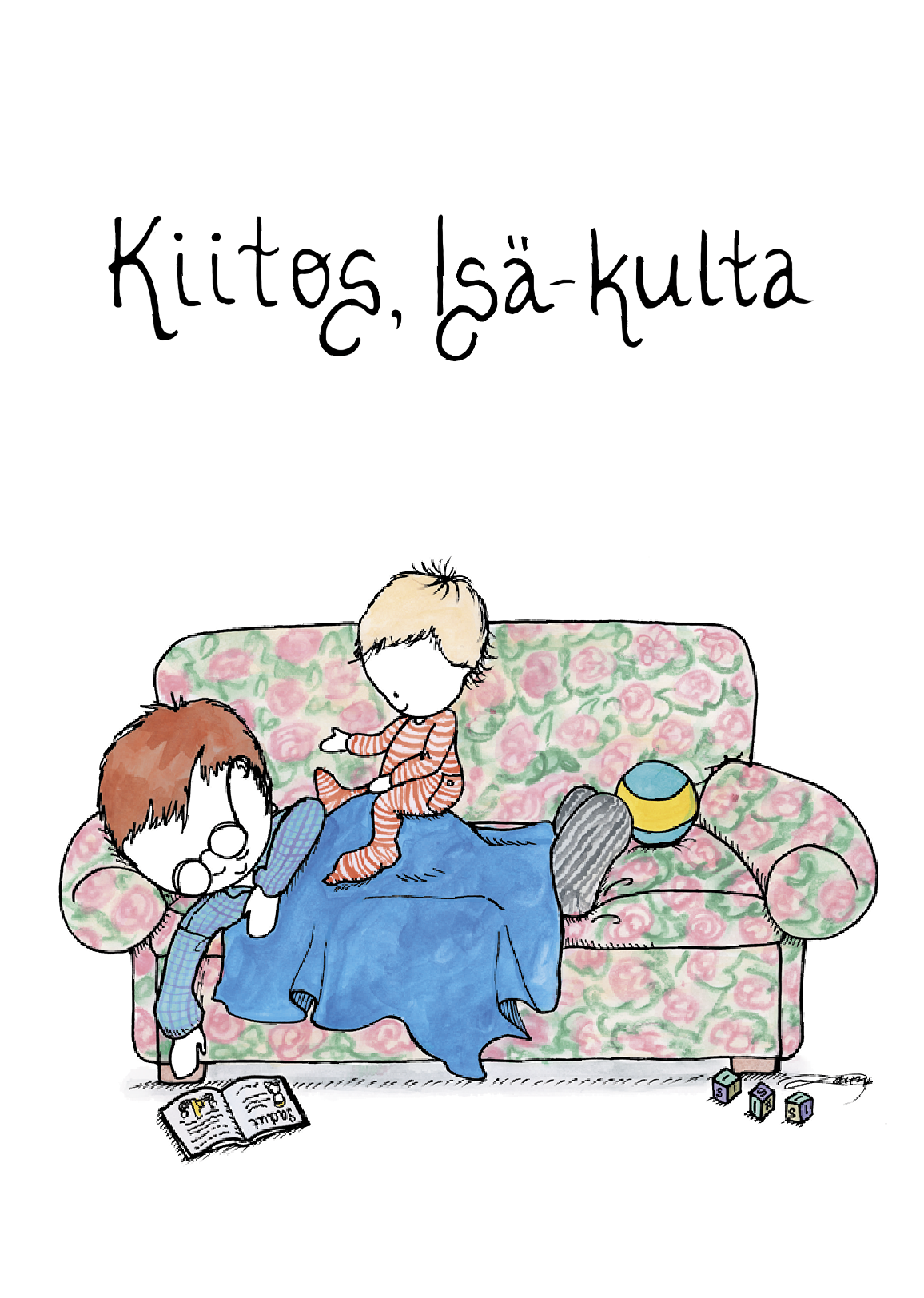 Kiitos Isä-kulta card (fin)