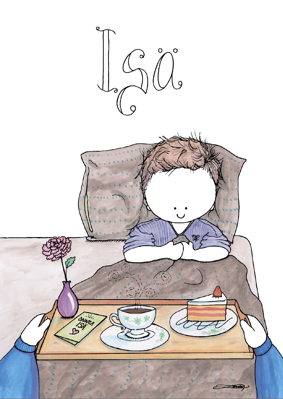 Breakfast in Bed Isä card (fin)