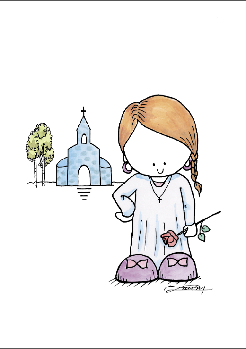 Girl Ripari-Confirmation postcard 