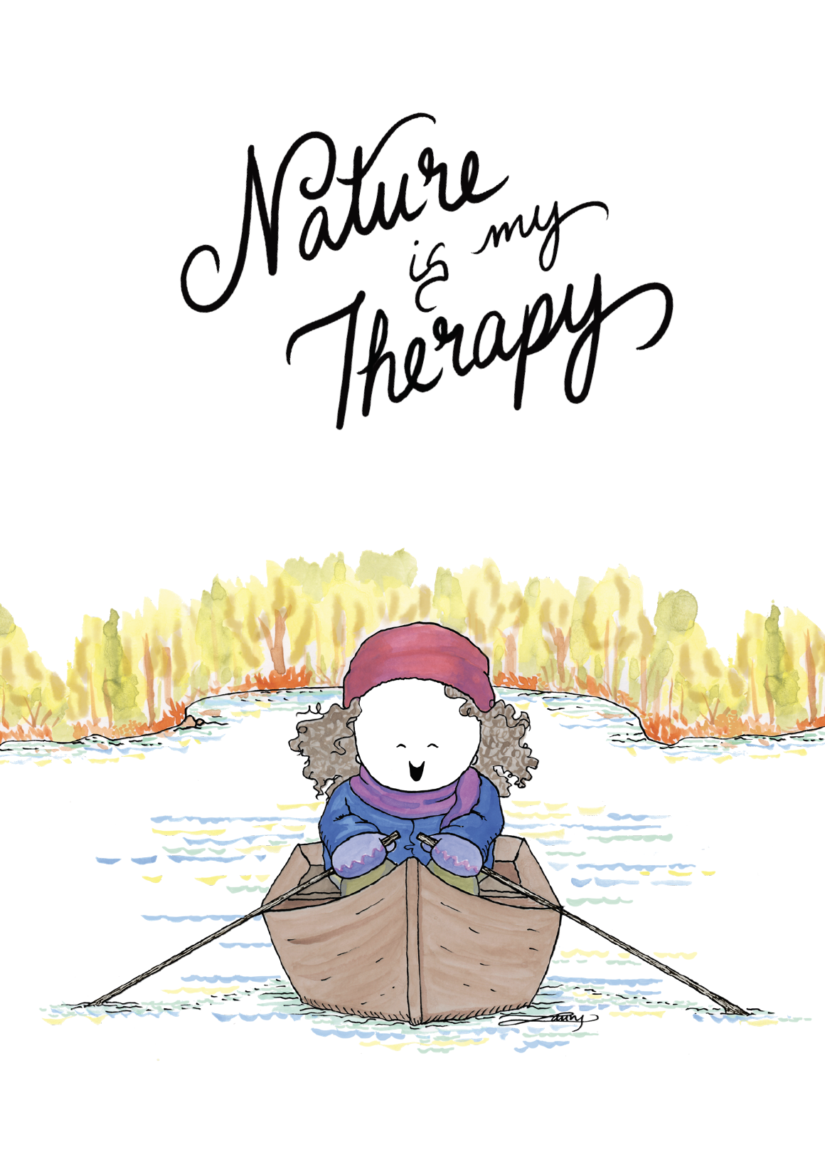 Nature is my therapy postcard (eng)