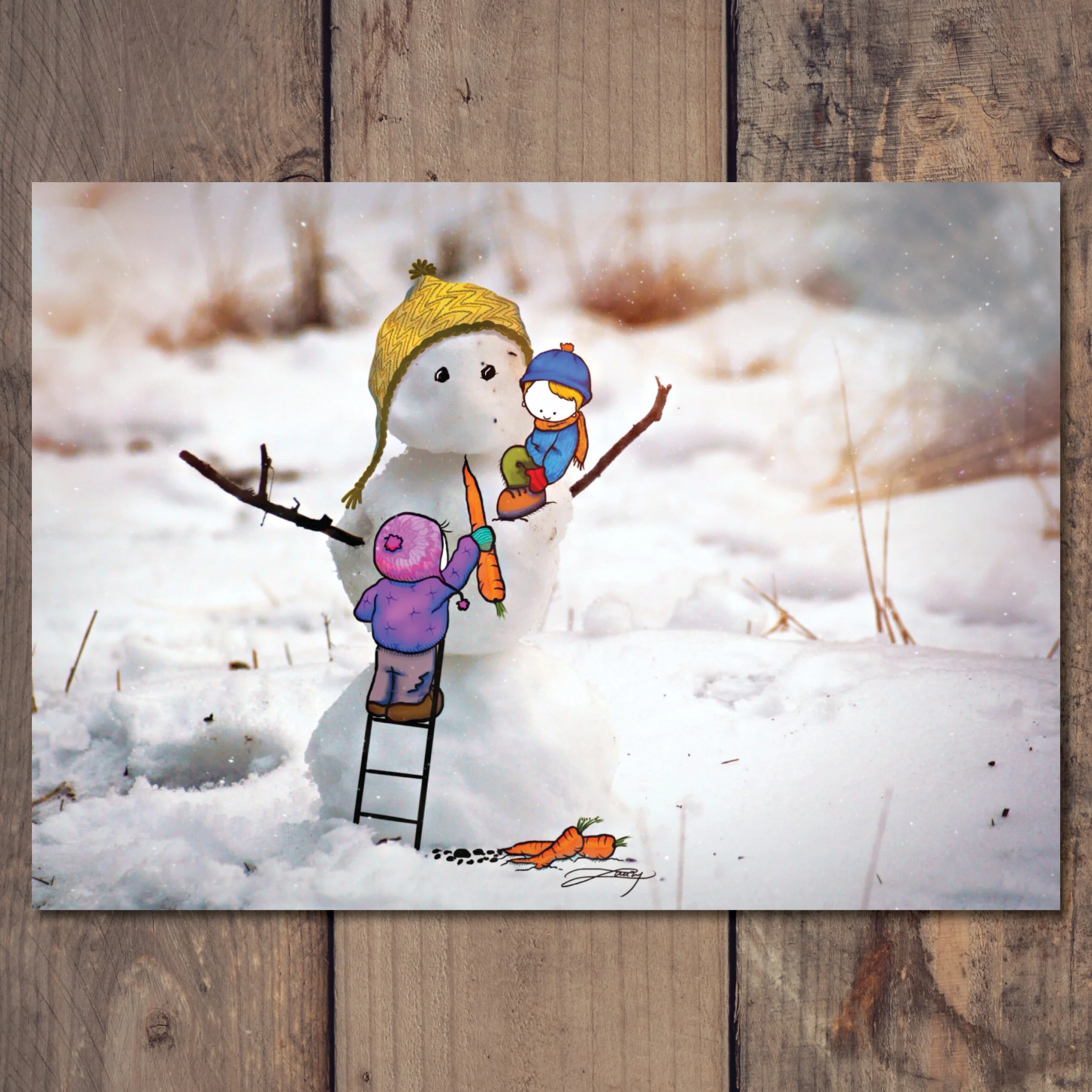 Do you wanna build a snowman? postcard