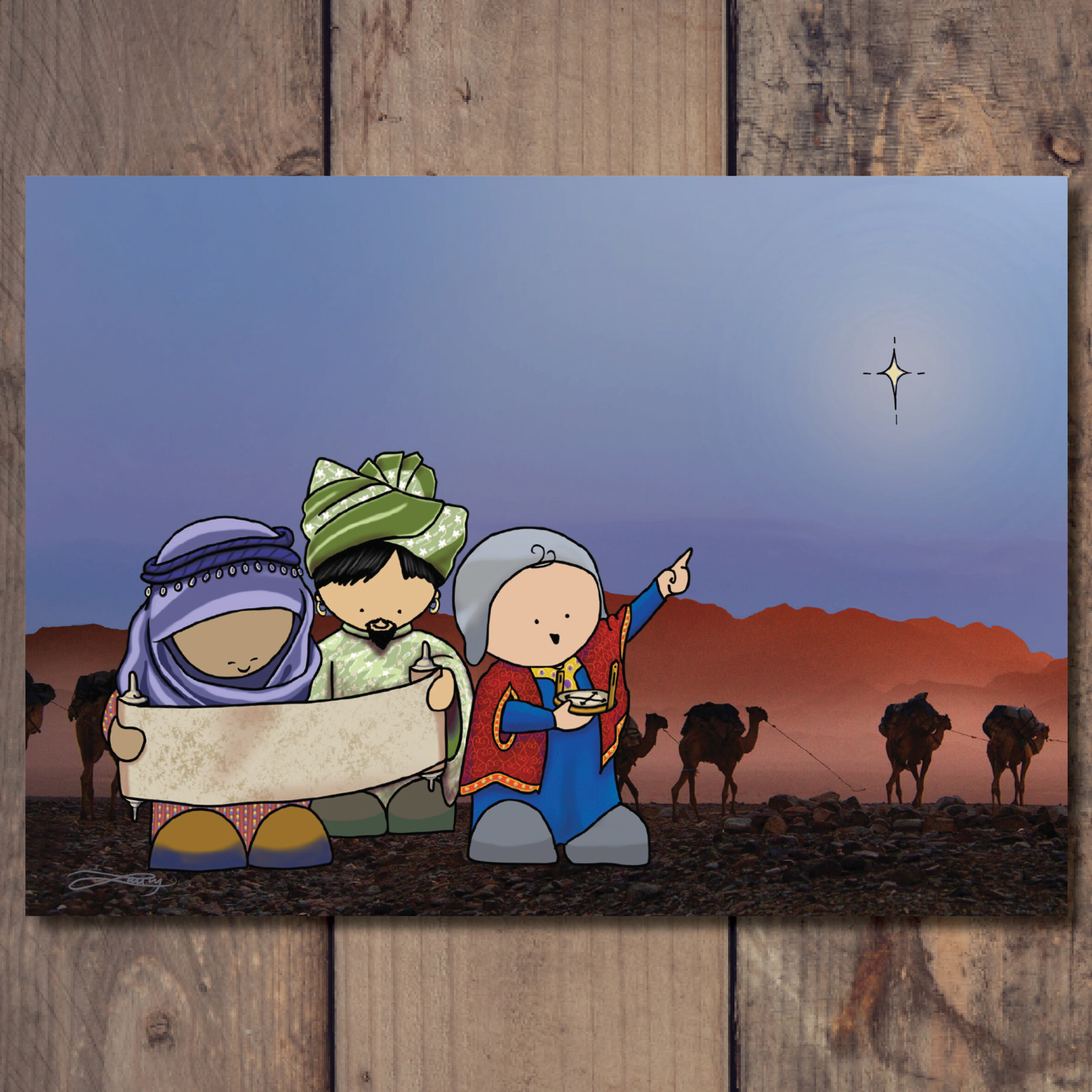 Three Wisemen postcard