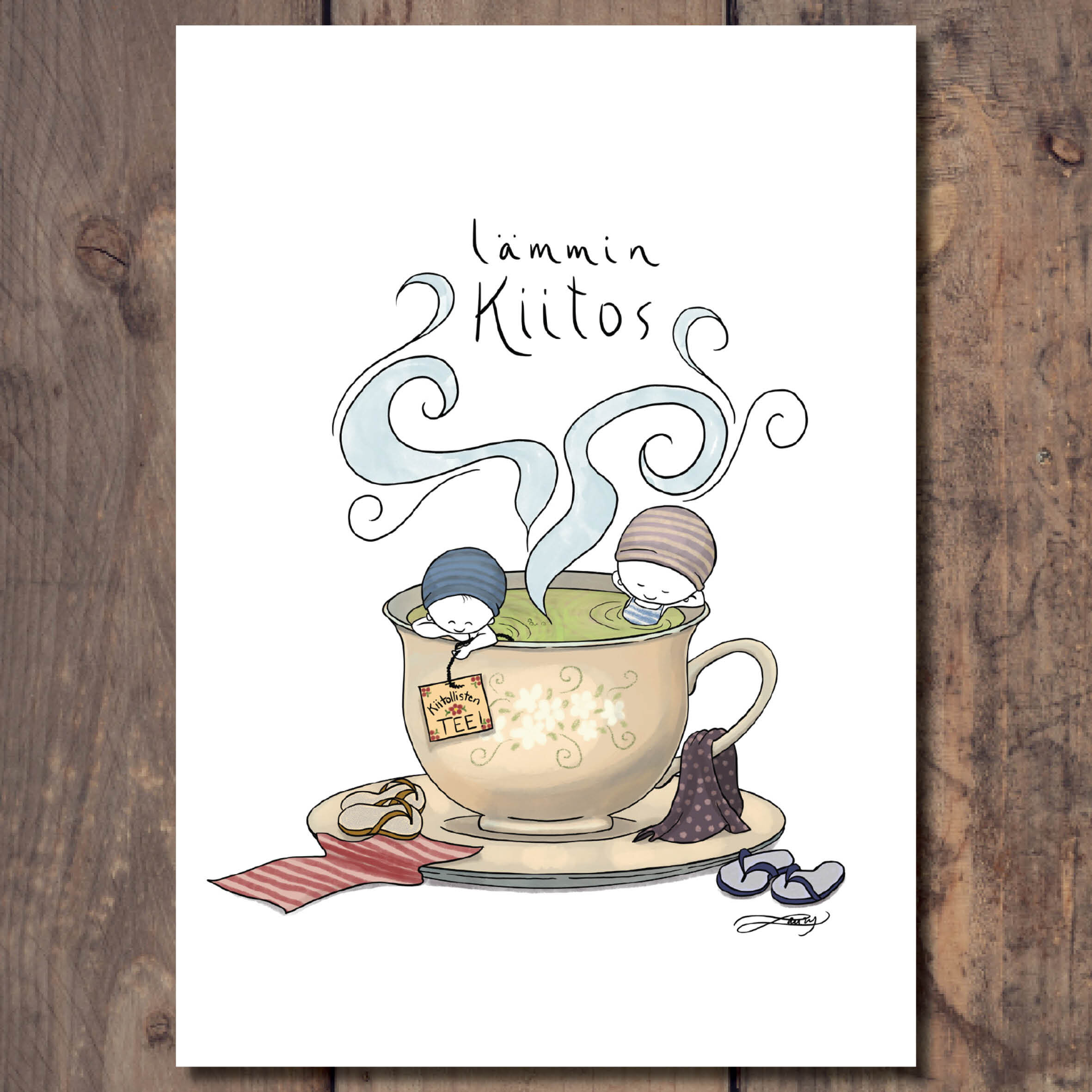 Lämmin kiitos postcard (fin)