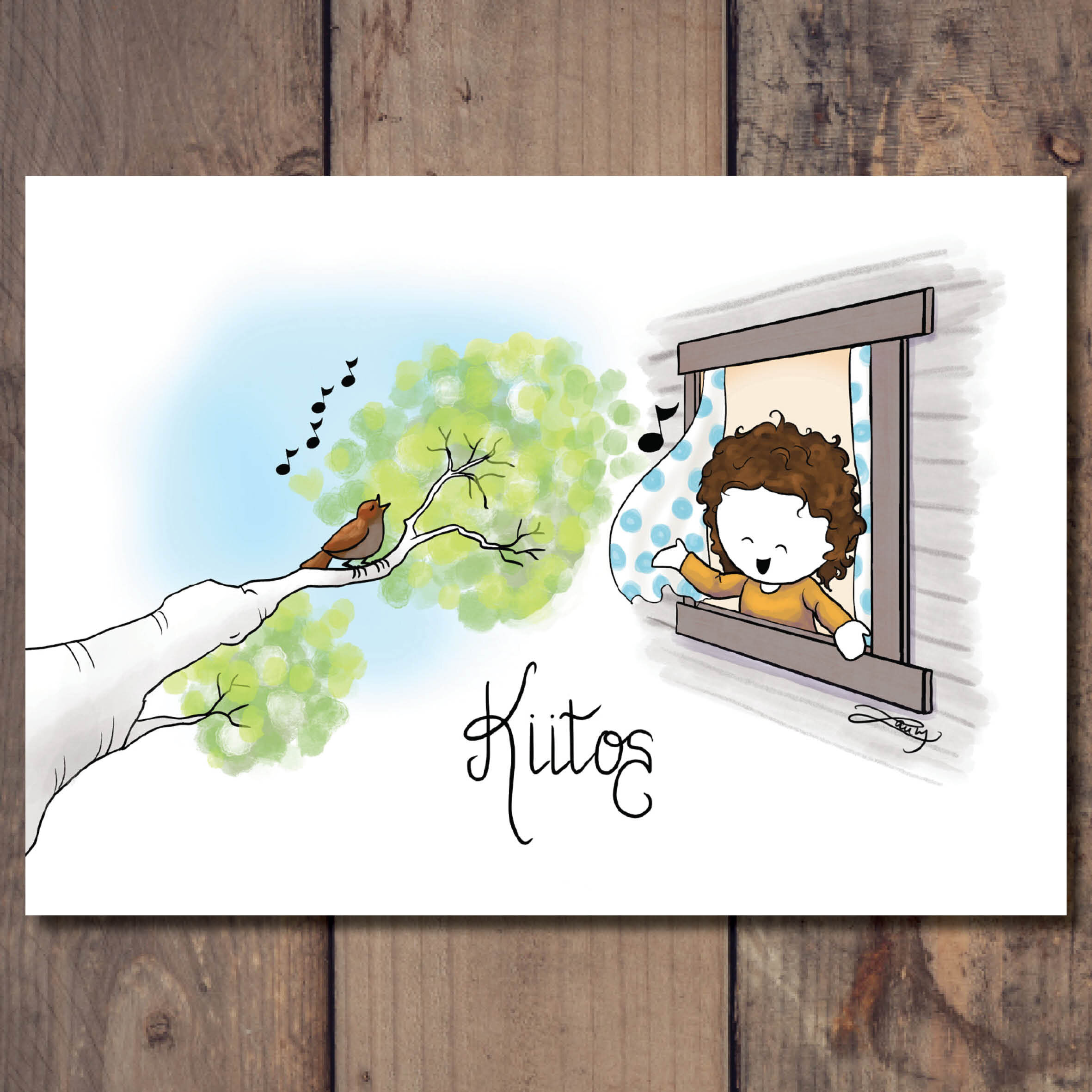 Kiitoslaulu postcard (fin)