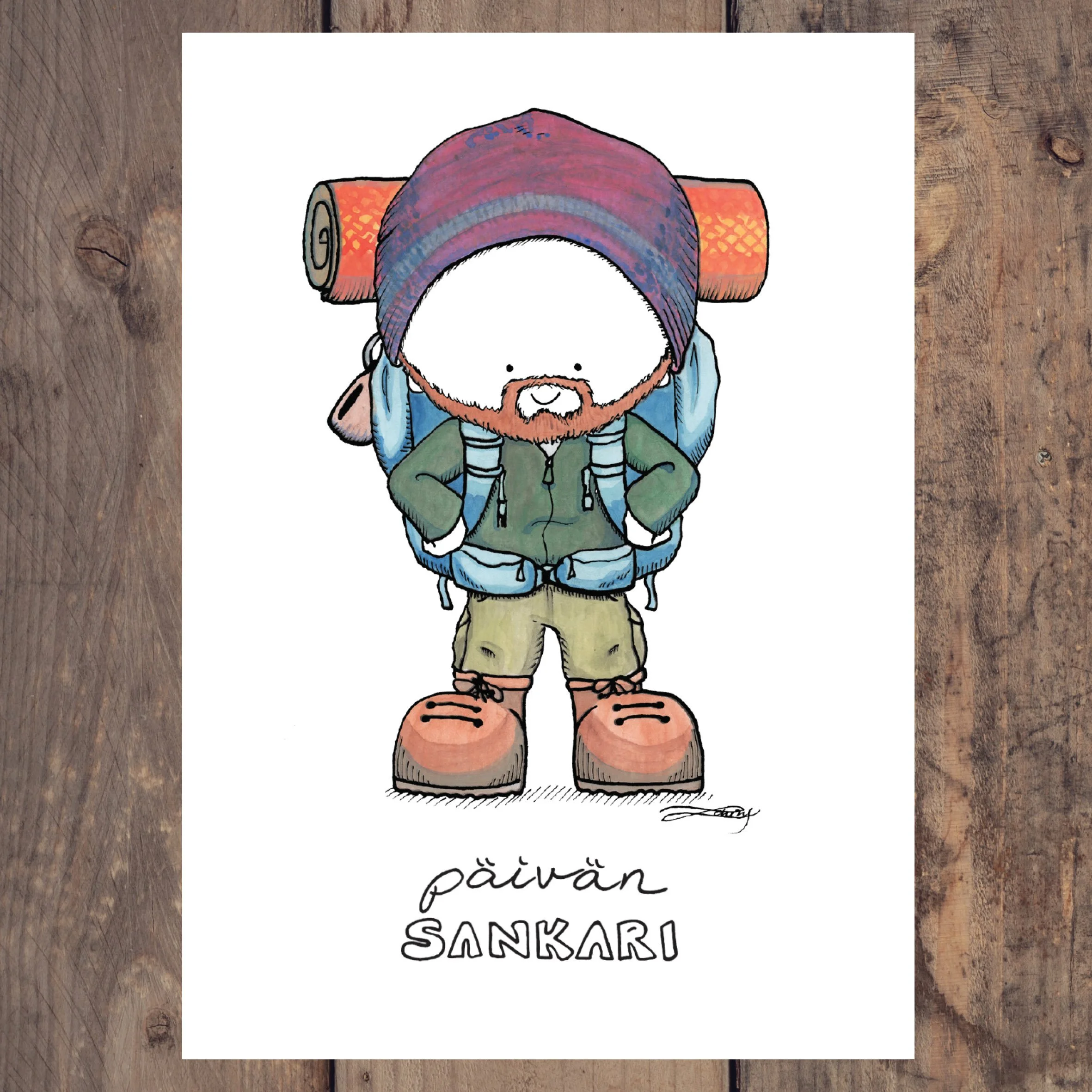 Päivän Sankari Hiker boy postikortti (fin)