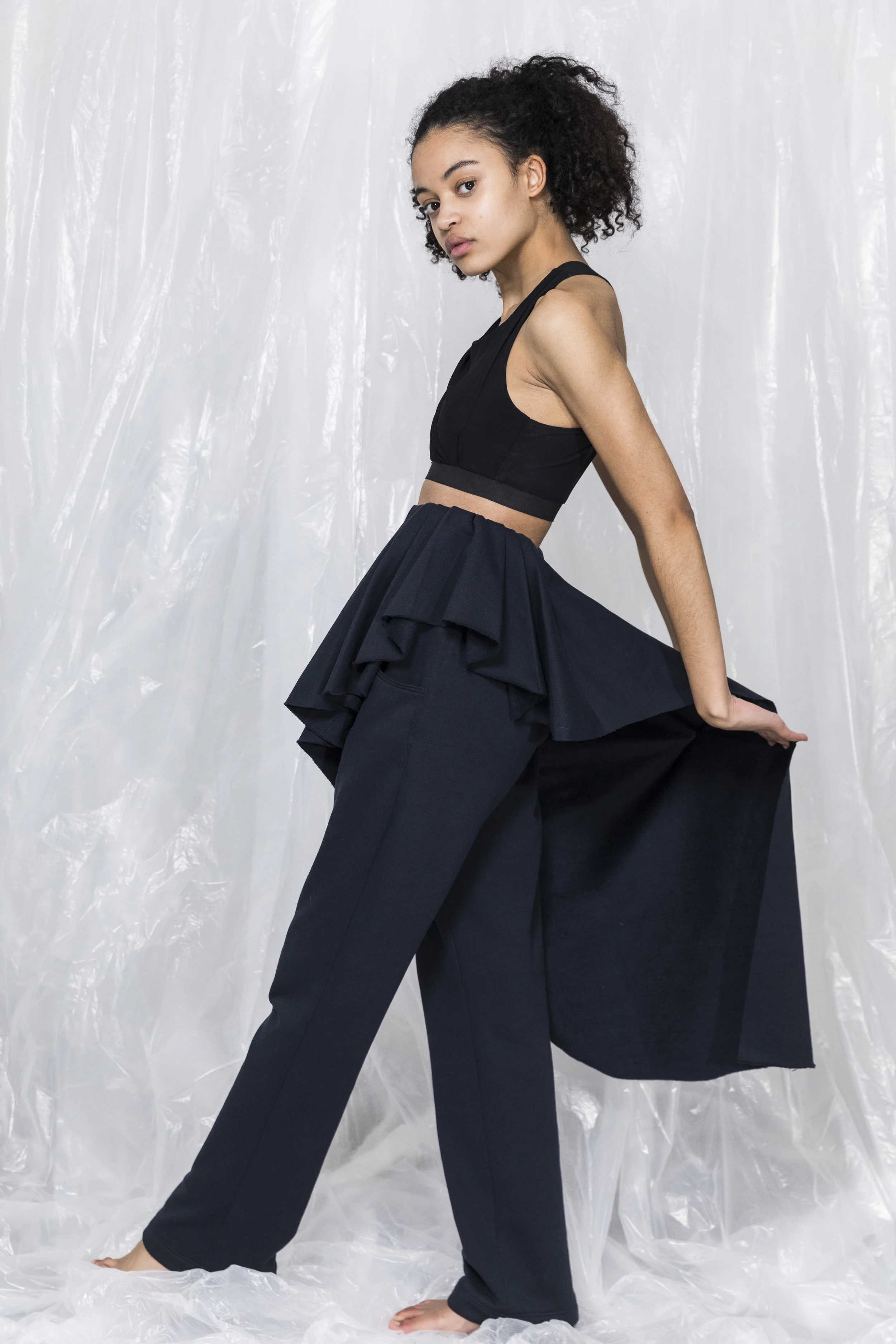 Sweatpants-skirt blue