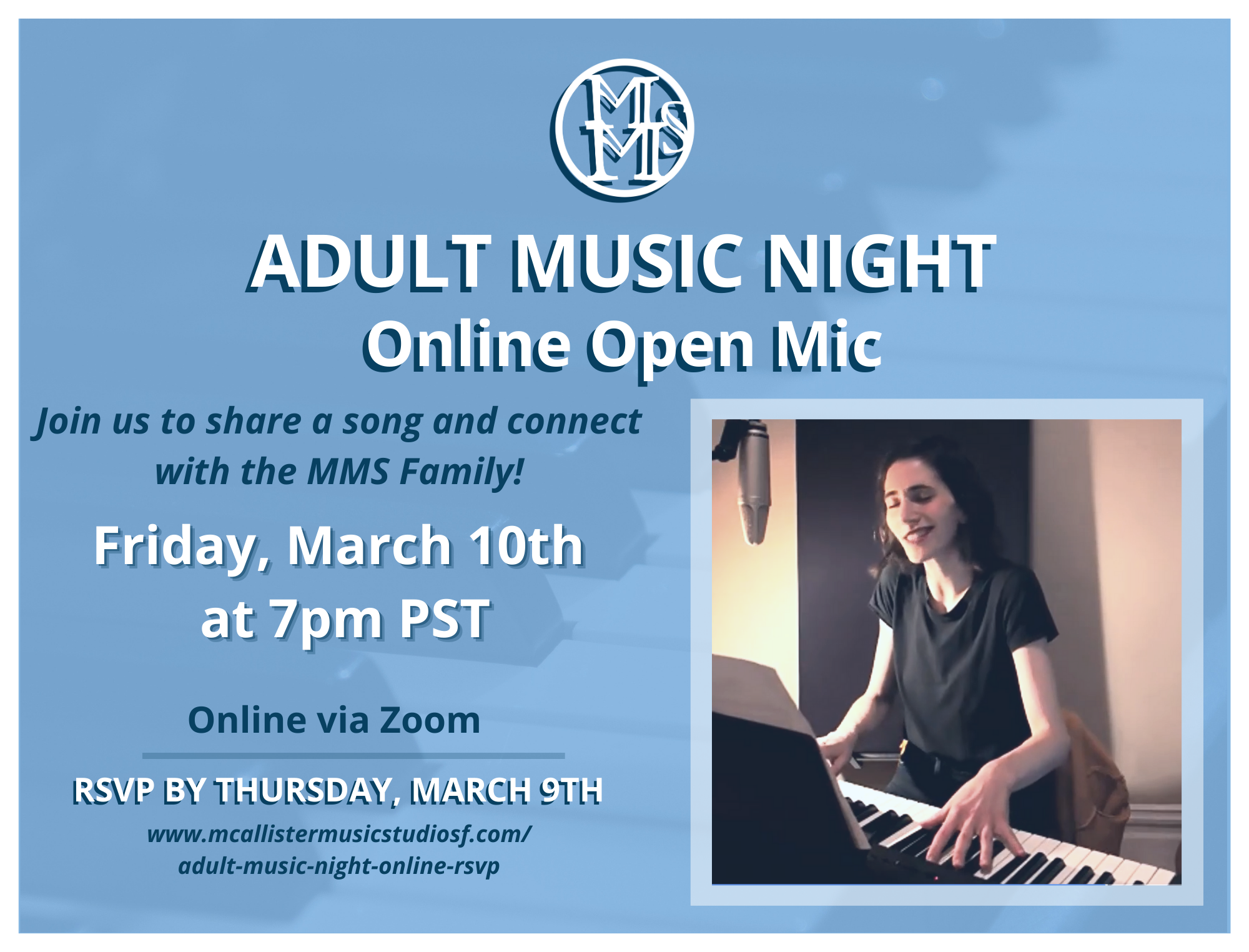 Adult Music Night, Online Open Mi