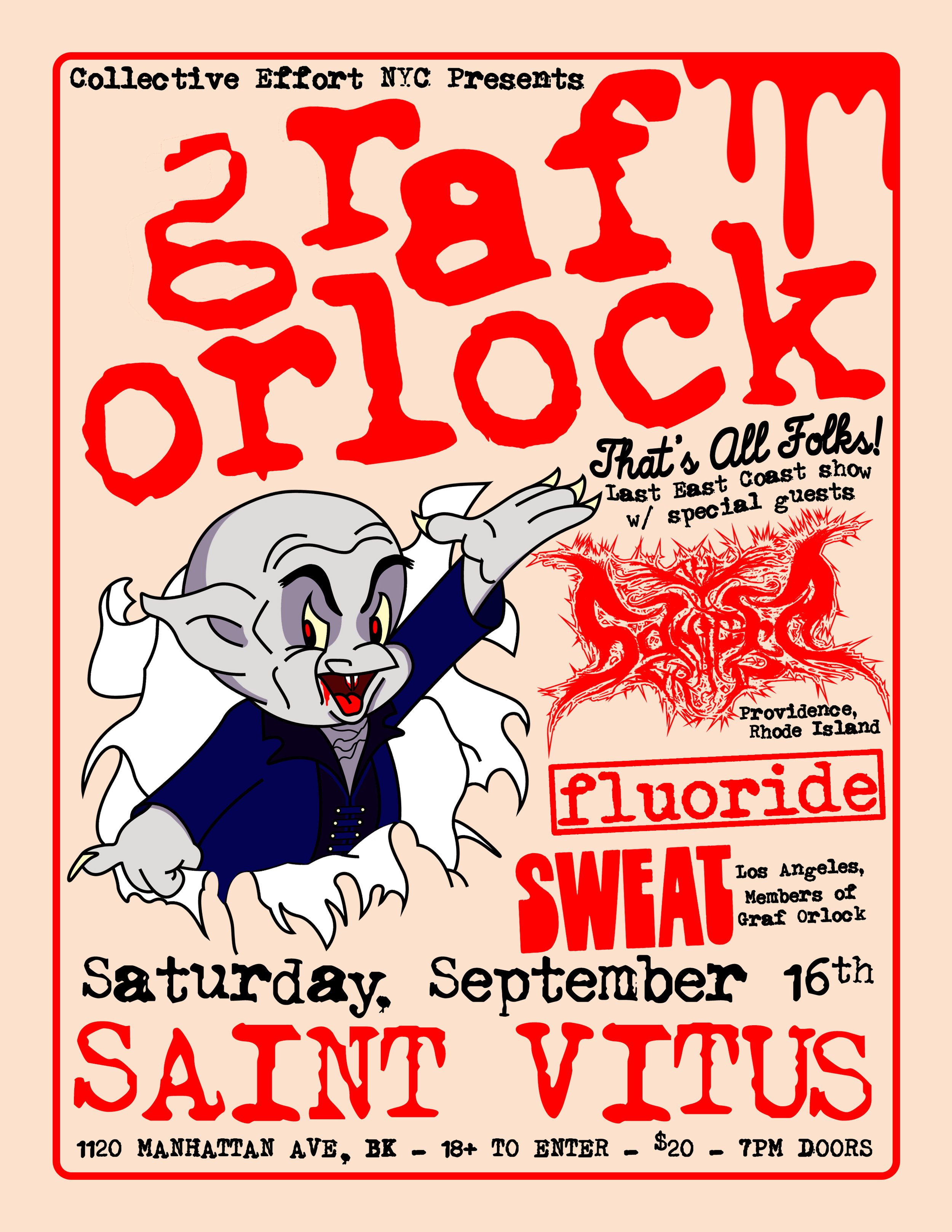 Last East Coast Graf Orlock Show Sept 16th St Vitus, Brooklyn Tickets  Available 12pm EST July 25th — Vitriol Records