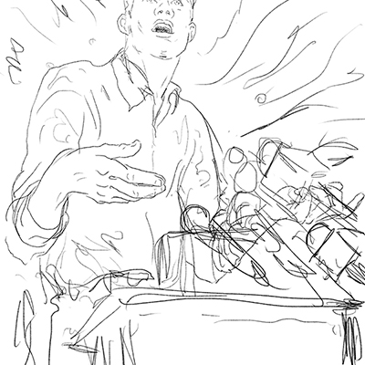 2 - A direct narrative approach - a confident charismatic speaker.