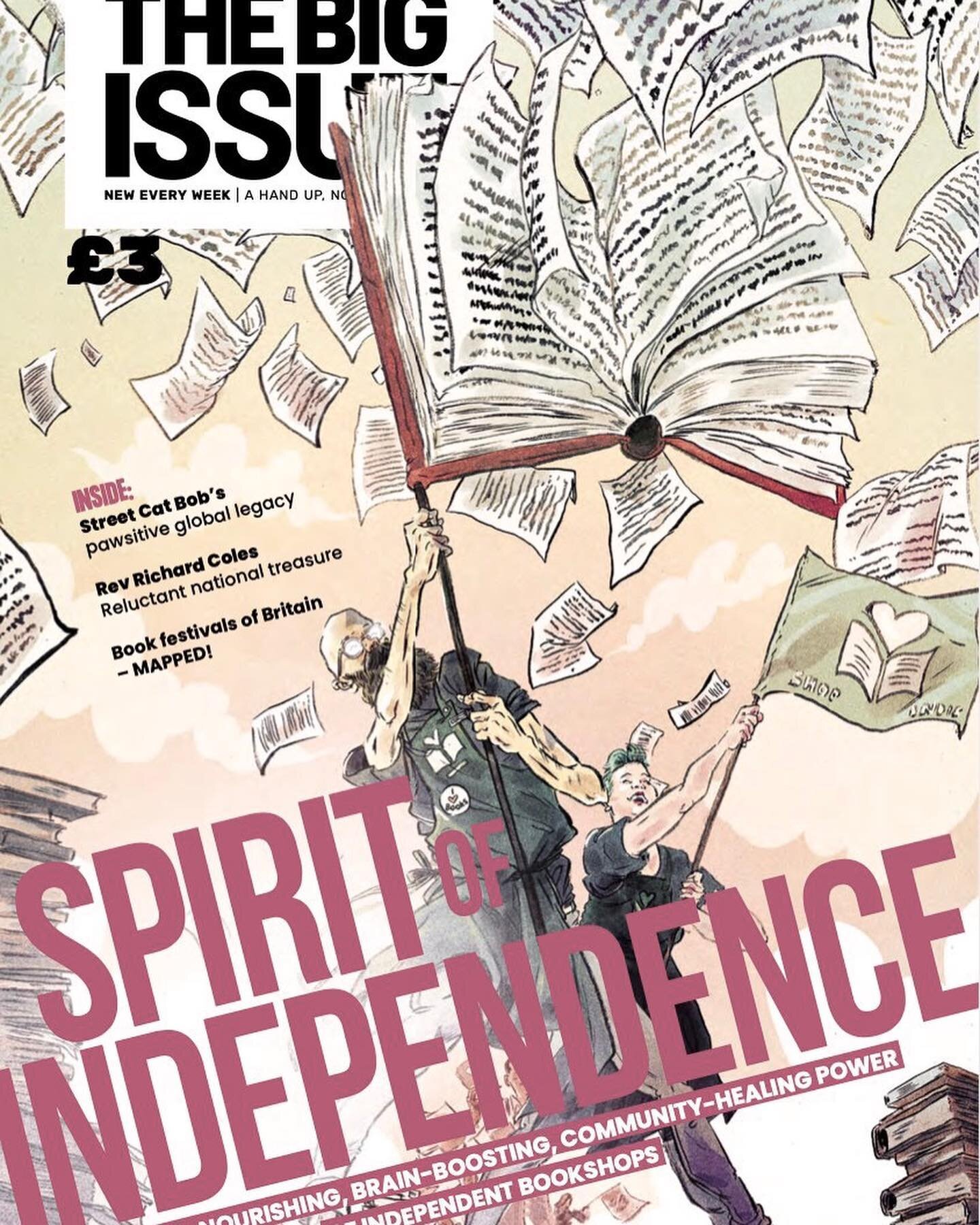 Very happy to have drawn the cover #illustration for this weeks @bigissueuk. 

The issue is all about independent book shops and publishers, and the Sprit of Independence!

Keep an eye out for it with you local vendor!

#editorial #illustrator #thebi