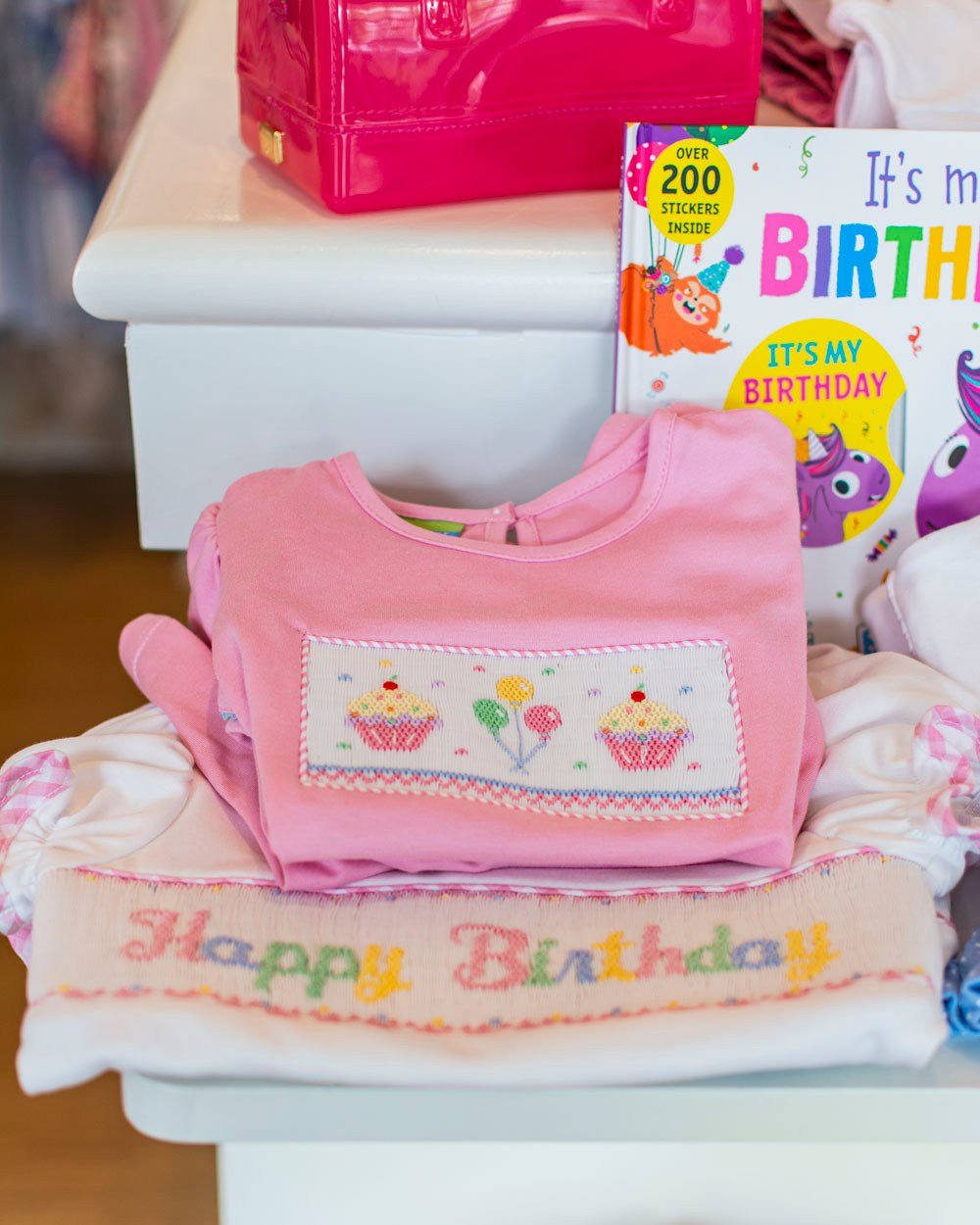 Are you celebrating a birthday in May or June? We can help make it special! 🎈 Find a festive shirt, dress or book at Fancy Pants. 🎂