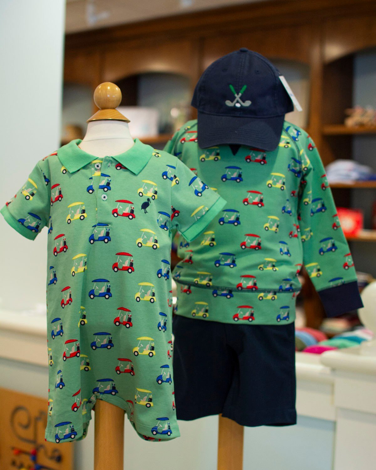 The &quot;Buggy and Ball&quot; romper and crewneck from The Beaufort Bonnet just arrived. ⛳️