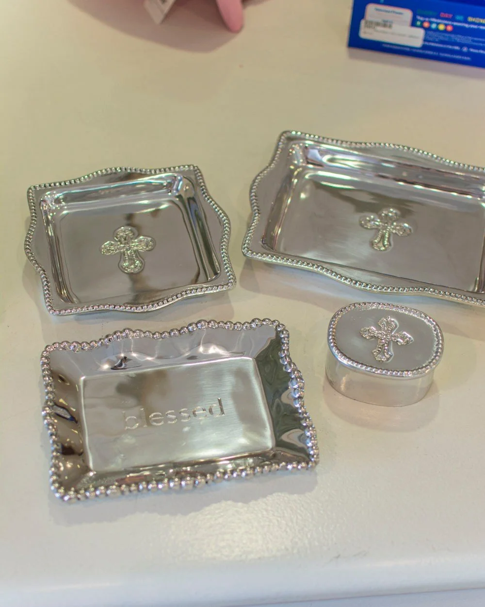 Baptism gifts at Fancy Pants. ๐ Gorgeous trays, frames and crosses from Beatriz Ball and stunning outfits from The Beaufort Bonnet.