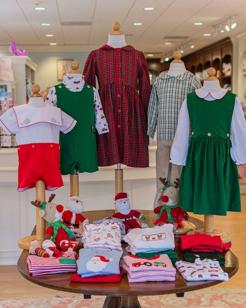 Red and green galore at Fancy Pants! So many pretty options for the holidays. Styles from Rachel Riley, Little English, Luigi, Claire &amp; Charlie and more! 🎅🤶