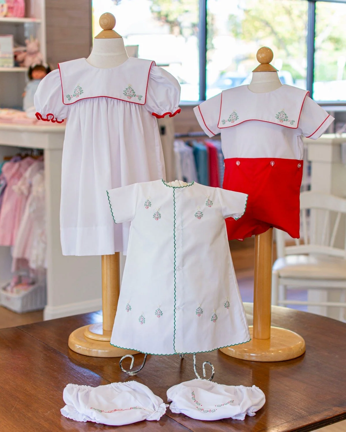 Crisp Christmas whites from Auraluz for babies, toddler boys and toddler girls. We even have matching diaper covers for an extra polished look.