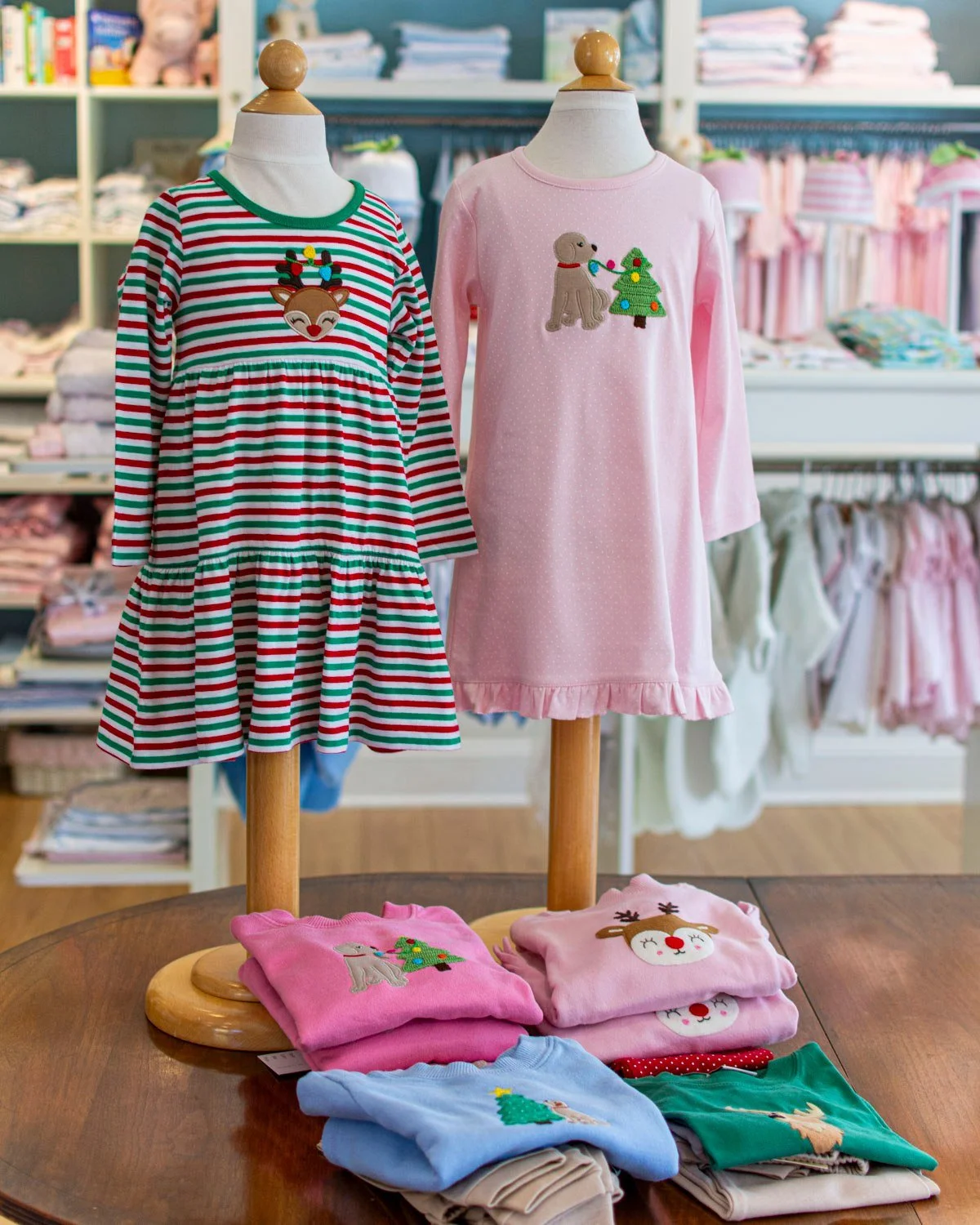 Luigi girls play dresses, tops and boys tees in stock. Don't forget to add a bow!