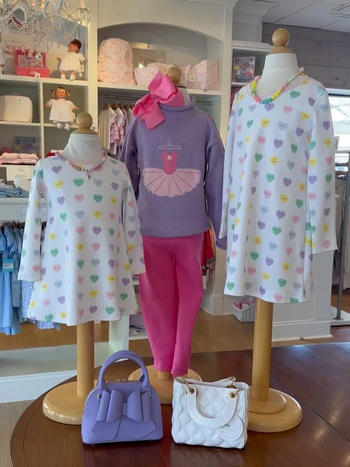 Candy hearts from the Beaufort Bonnet and a ballerina sweater in purple! 💜