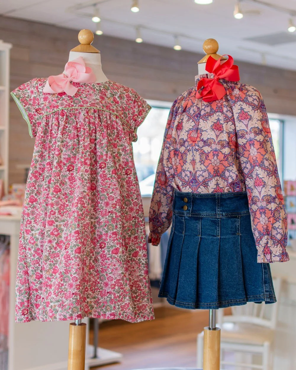 Just in from @bisbykids! Gorgeous pink prints for spring. We're loving the liberty florals and jean skirts.