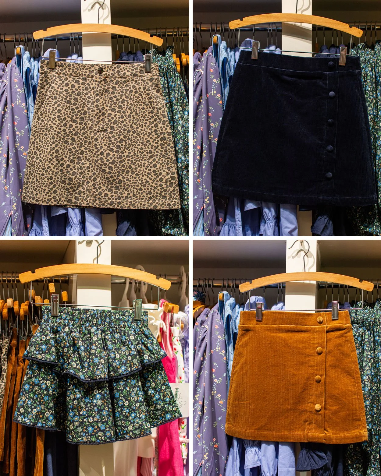 Love the latest skirts from @pleatcollection  for older girls. Fall fabrics, jewel colors and playful neutrals.