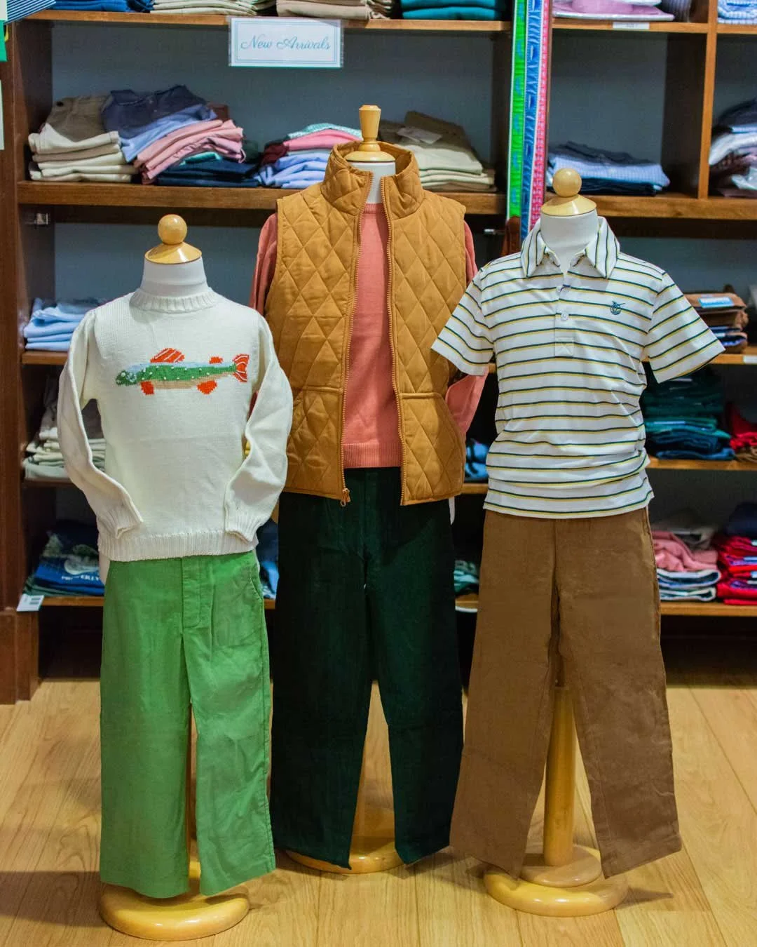 Fall styles for boys from Little English, Widgeon, Mayoral and Prodoh.  The performance long sleeve polo from J. Bailey in Spruce and Atlantic Blue. 🍂🍂