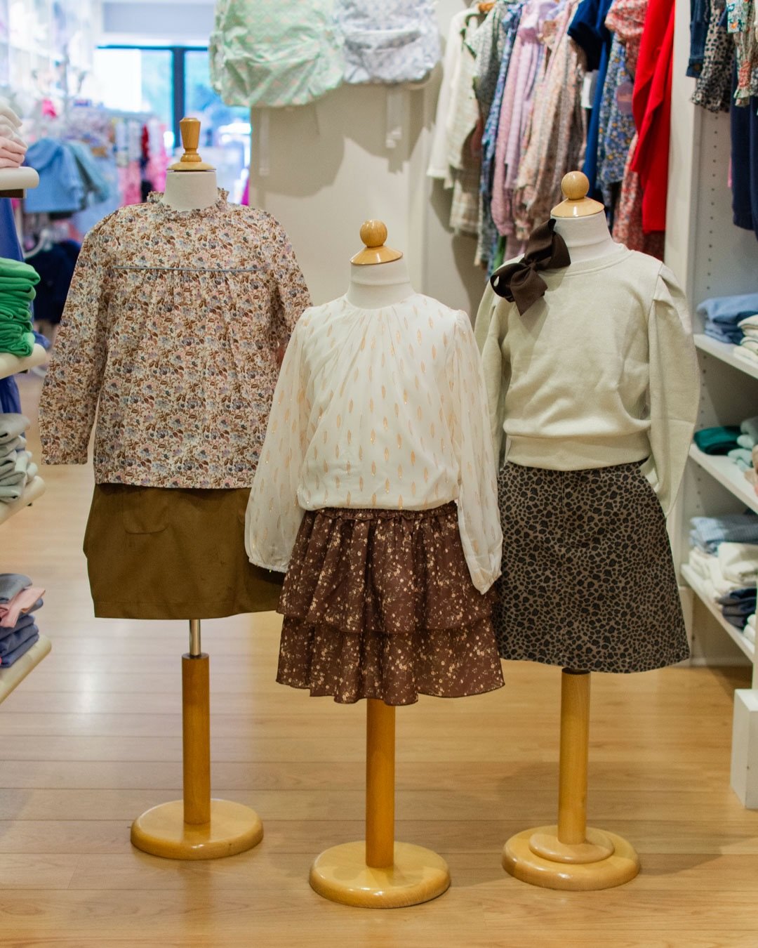 Beautiful browns from Pleat and Bisby to wear all autumn and winter. 🤎🤍🍁 Our elegant blues come from Maggie Breen, Rachel Riley, Bisby and Pleat.