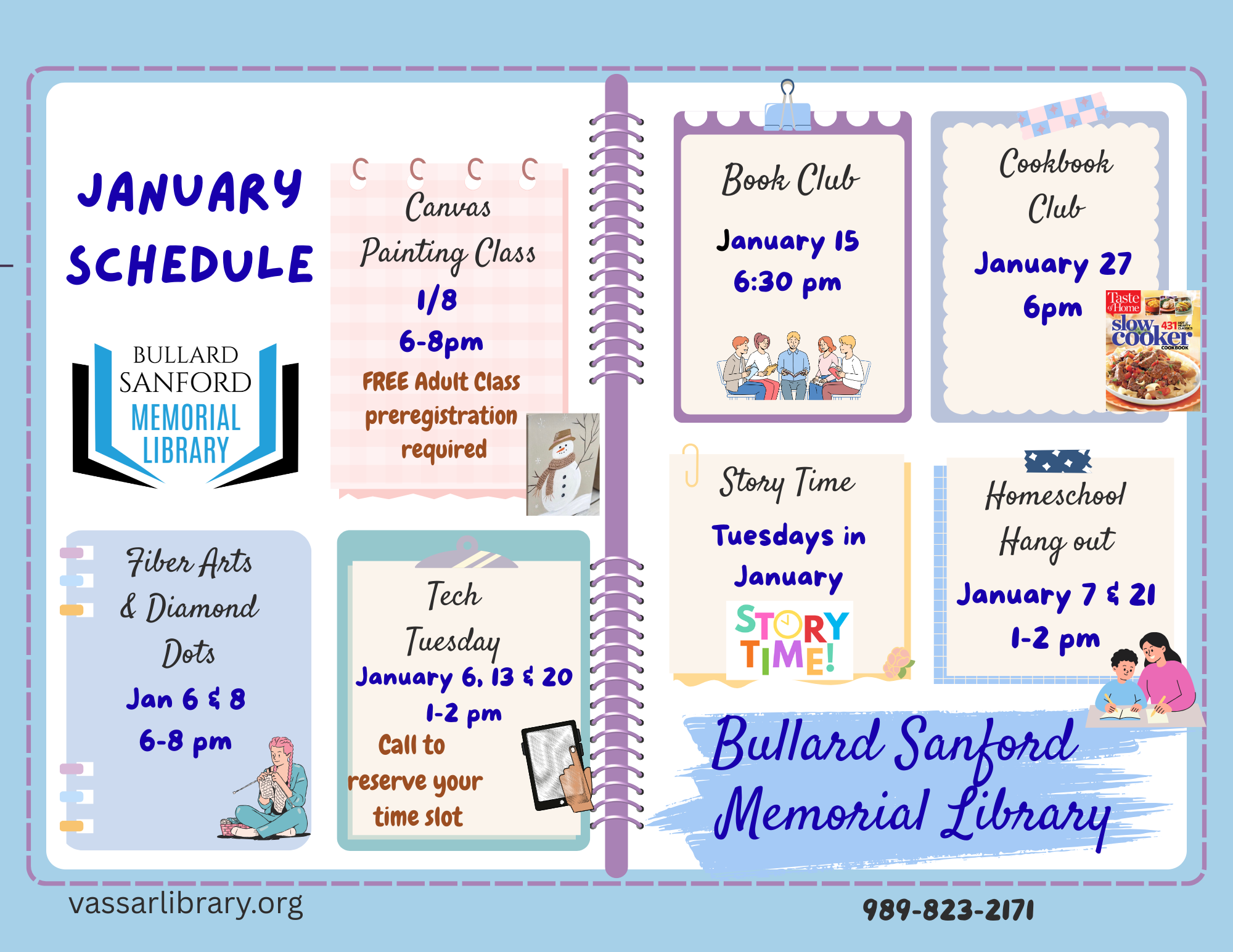 January Schedule of Events @ the library