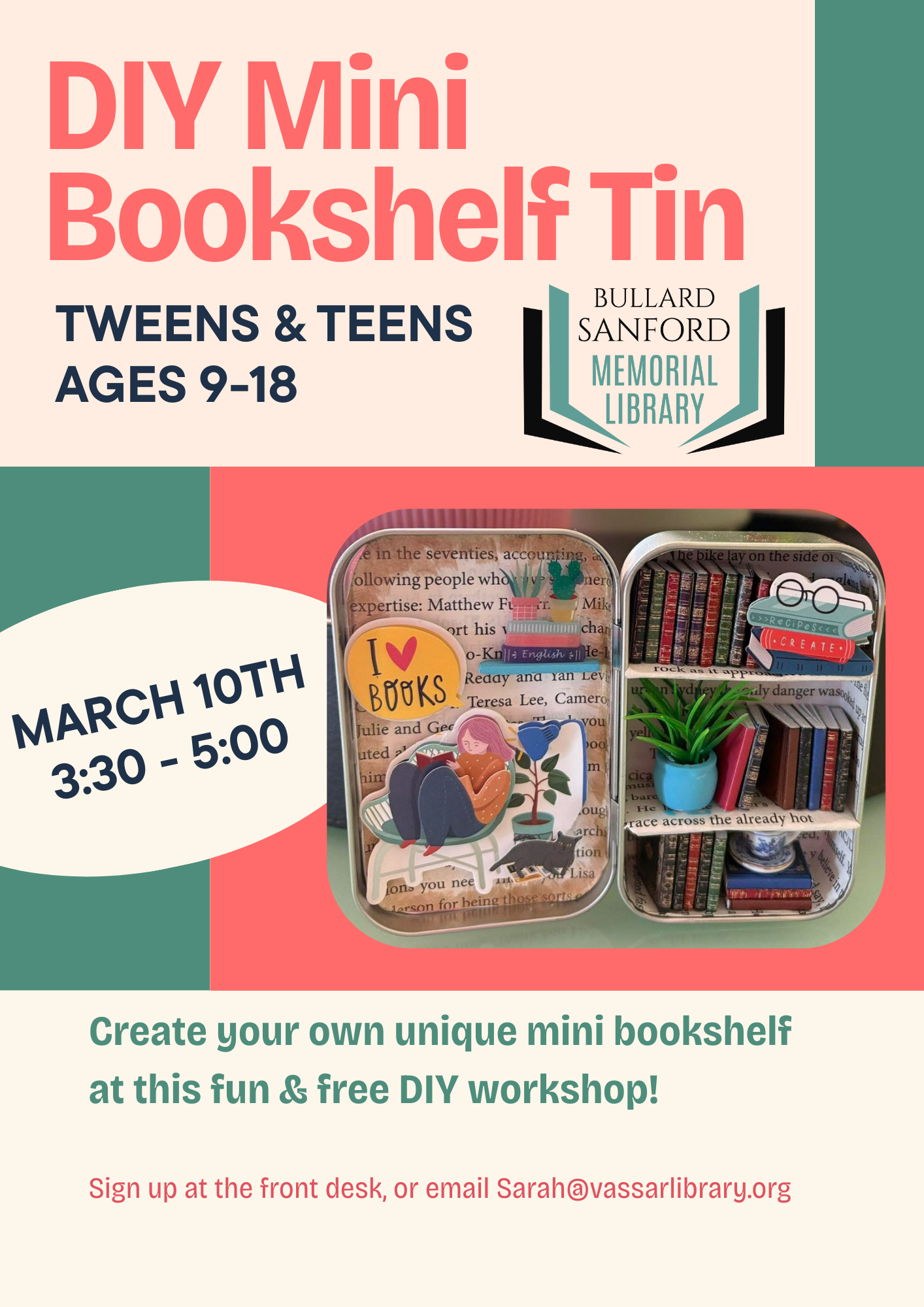 Tween and Teen DIY Mini Bookshelf Tin