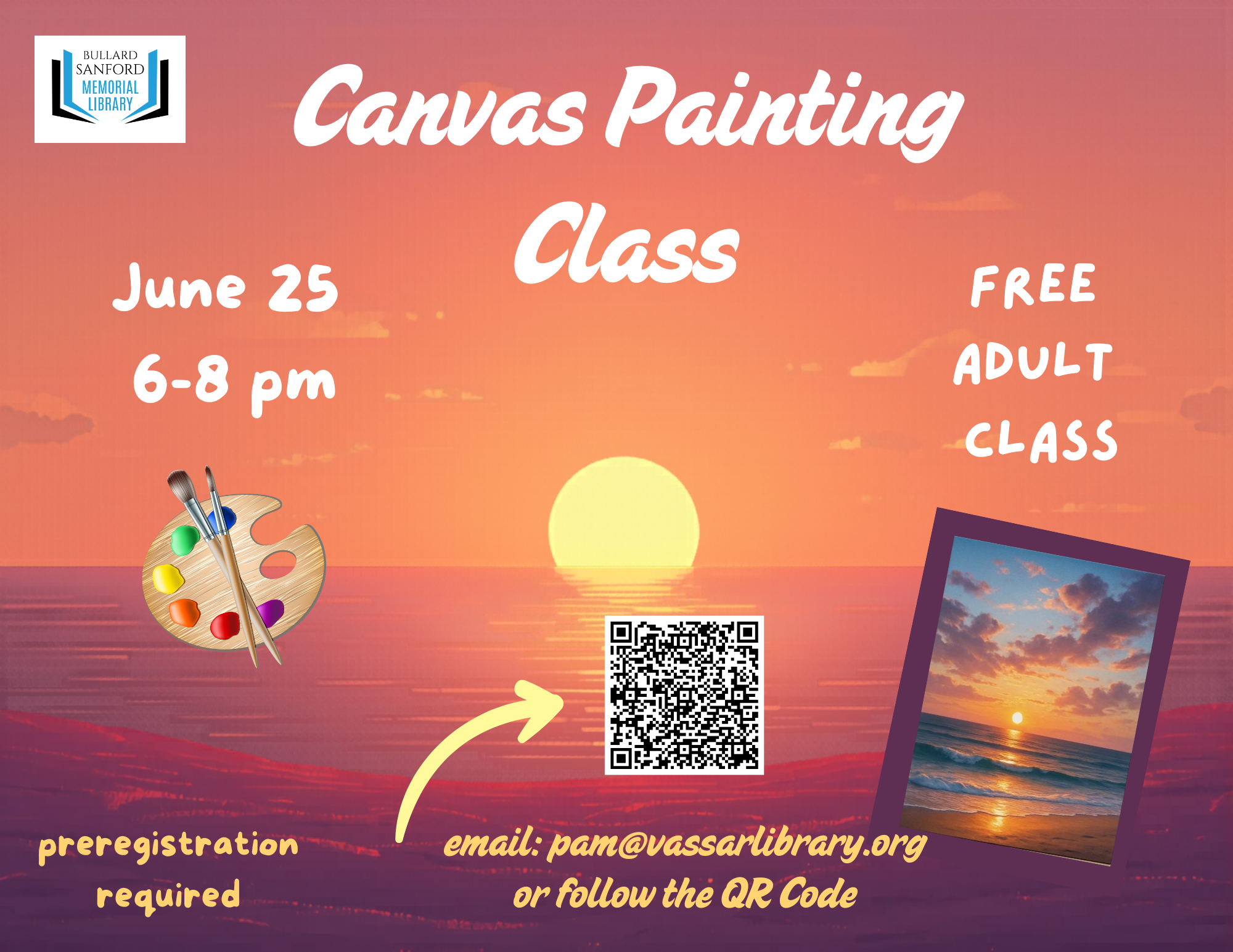 Canvas Painting: Summer Beach Sunset