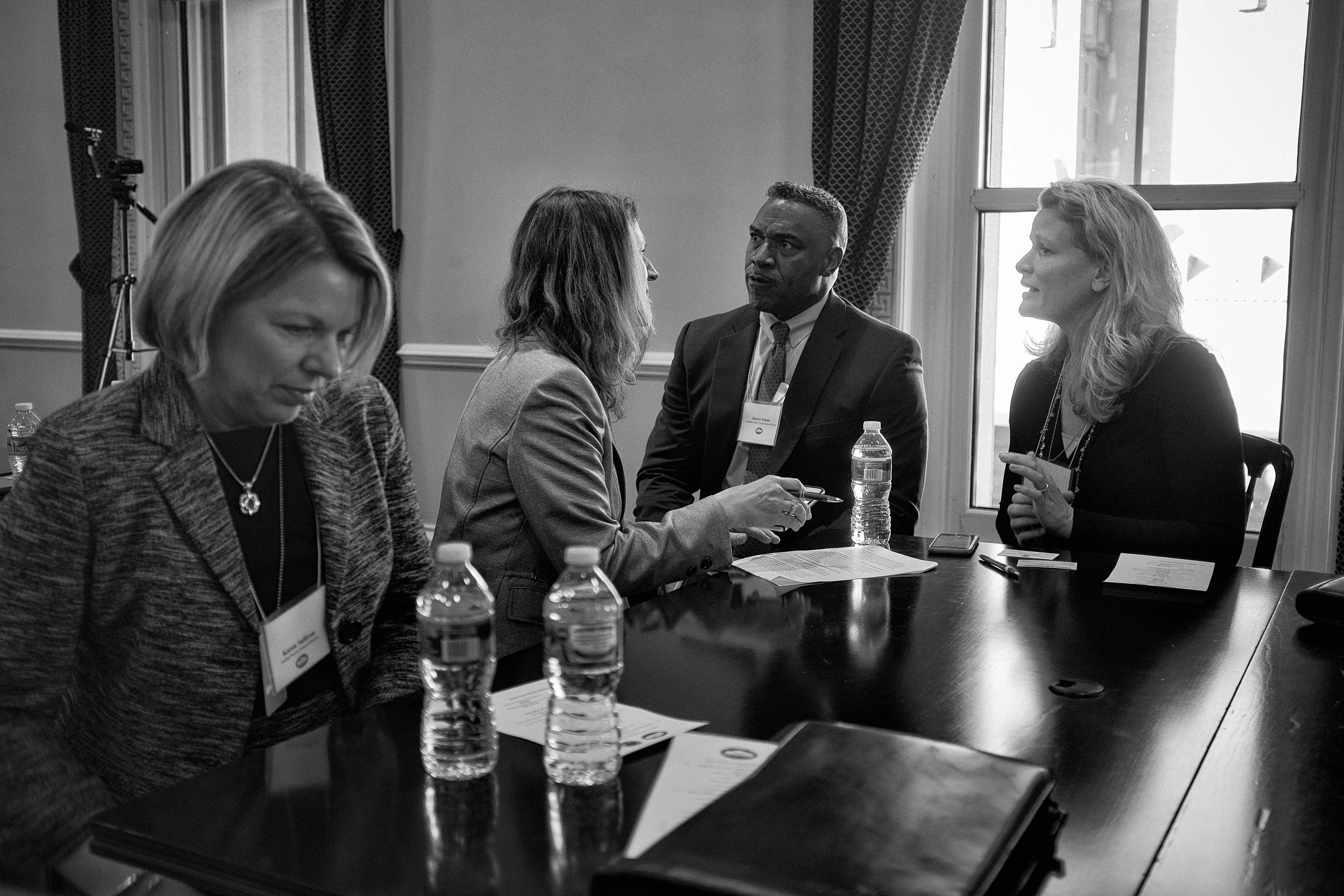 Superintendents of several exemplary districts in discussion at the White House during to a Future Ready Learning event in December 2015