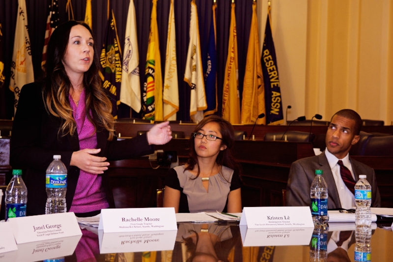Teachers sharing their expertise at a Coalition for Teaching Quality briefing on Capital Hill in 2014