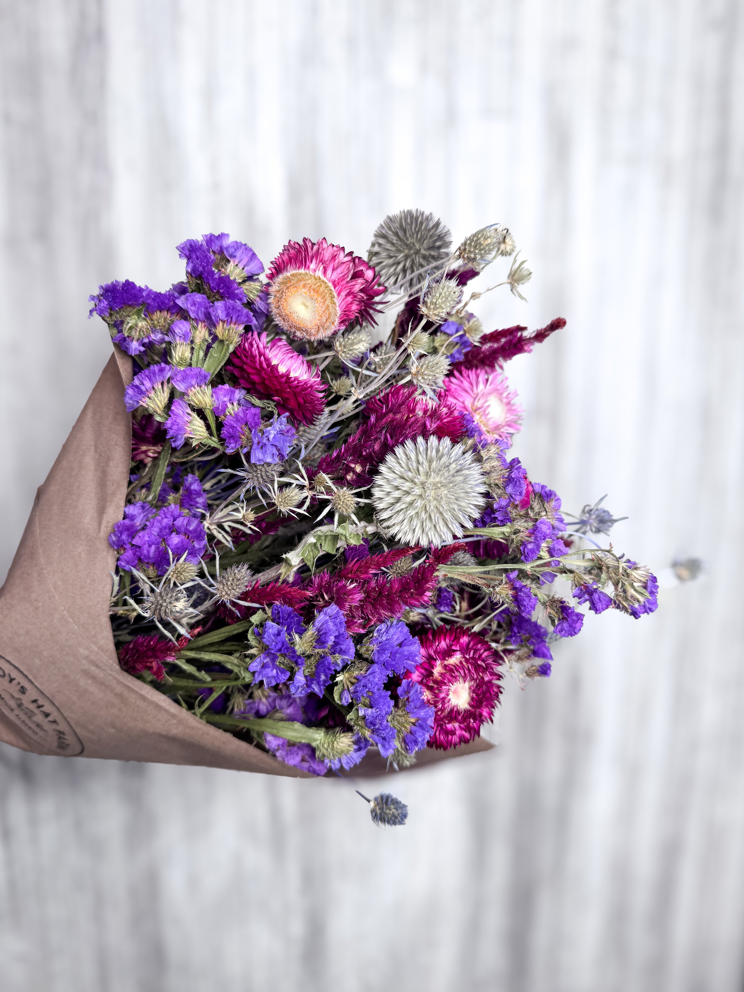 Dried Flower Bouquet - Blue & Purple