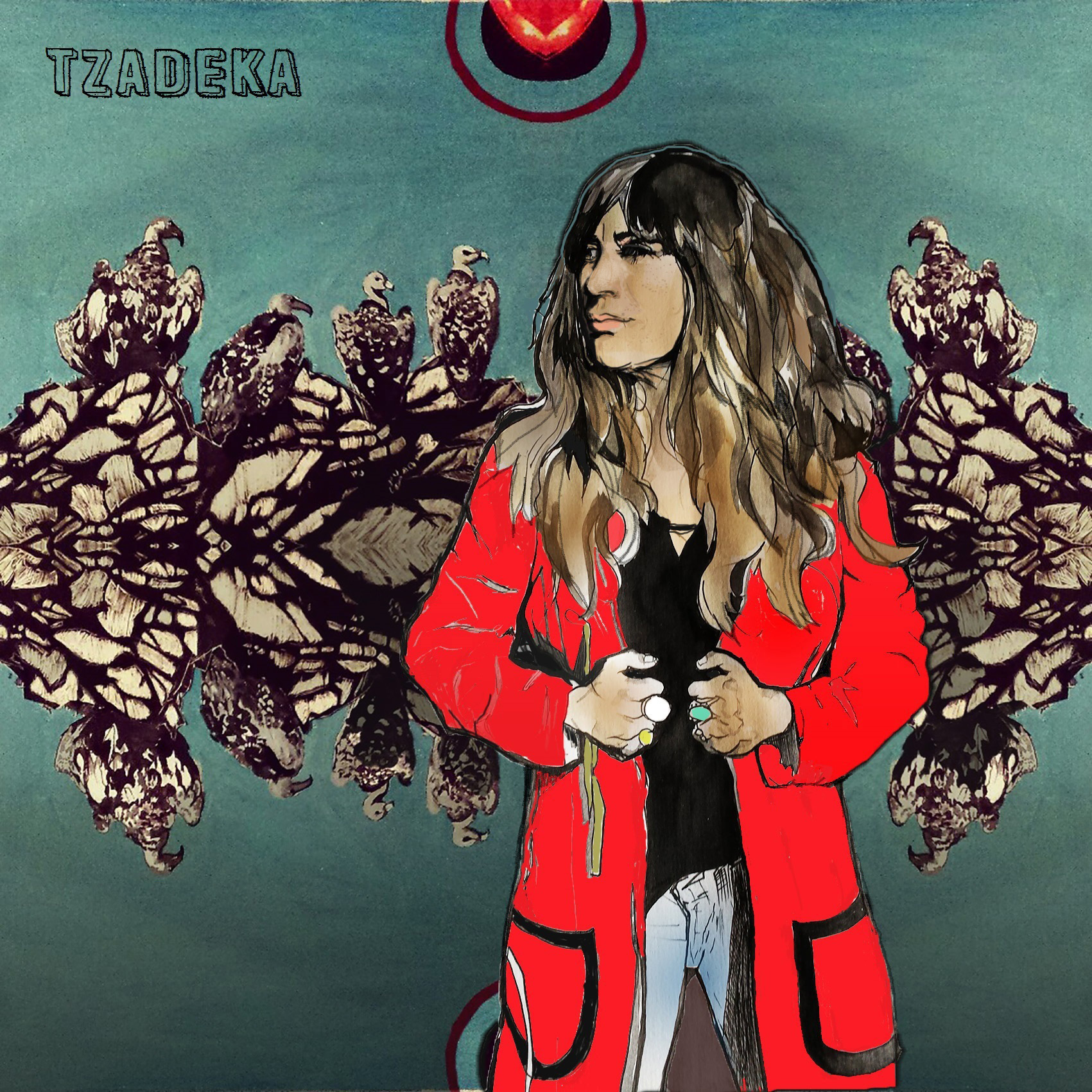 Tzadeka- "Half the Pain is Half the Work" EP album cover 2017