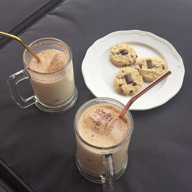 Treating myself today to an iced chai that I&rsquo;ve been craving and a fresh batch of @firmgroundnutrition chocolate chip cookies (I ate yesterday&rsquo;s batch yesterday 🤭) 🍪 🥛 
It&rsquo;s not as warm + sunny yet as one would like, but I&rsquo;