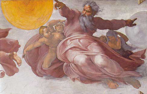 Michelangelo's vision of the Divine: stern, decisive, and most definitely male