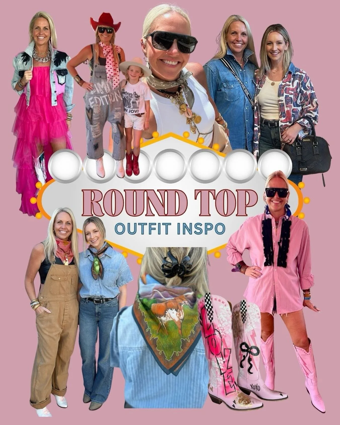 Round Top Fashion Inspo!!

Think effortless, elevated, and practical:
&ndash; Comfortable boots (you&rsquo;ll walk miles)
&ndash; A lightweight layer (Texas weather has moods)
&ndash; Crossbody bag (hands free for treasures)
&ndash; Statement accesso