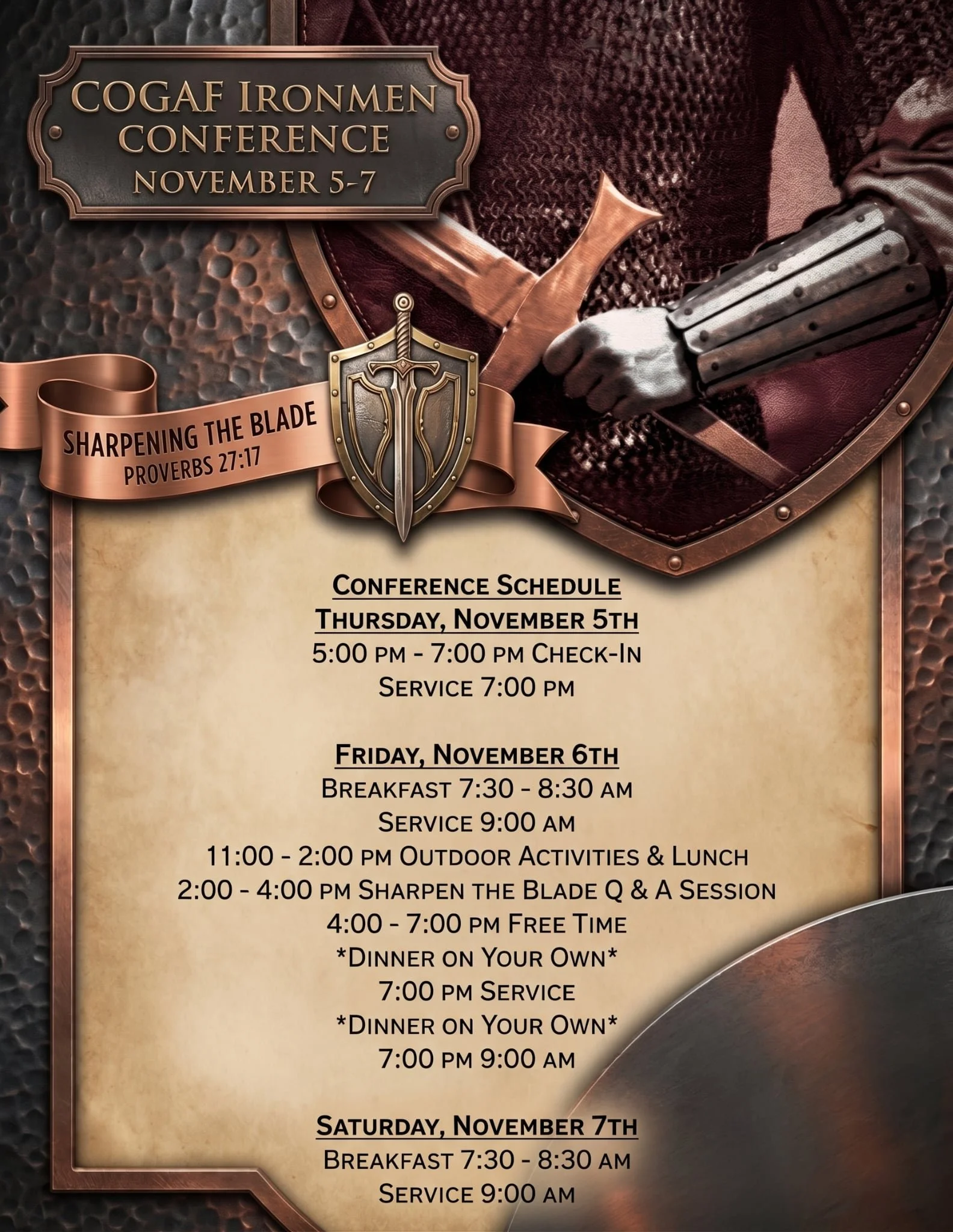 Ironman Men's Conference 2026 -- Sharpening the Blade --November 5-7