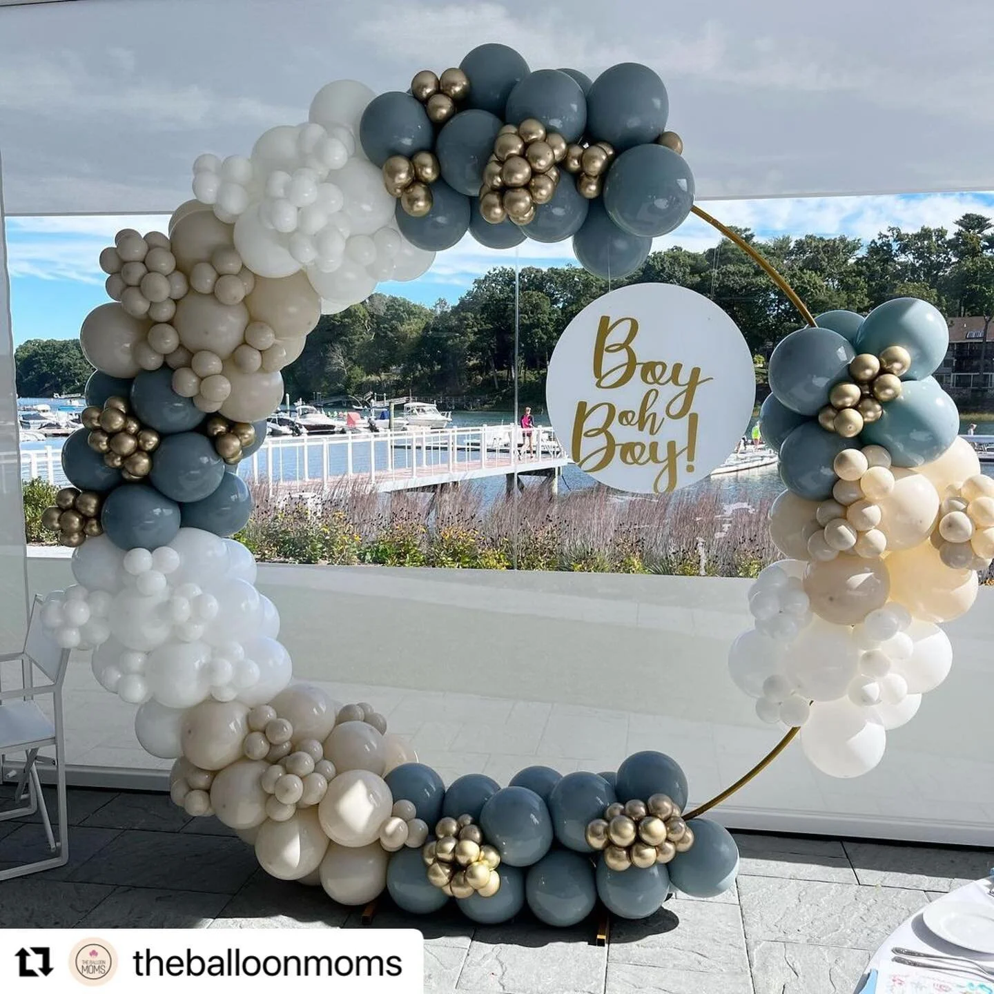 #Repost @theballoonmoms with @use.repost
・・・
Joanna&rsquo;s baby shower 💙
.
Thank you @acurran23 @jcurranwilson for having us be part of such a special day!
.
#balloons #balloondecor #balloonartist #balloonhoop #babyshower #babyboyontheway #westport