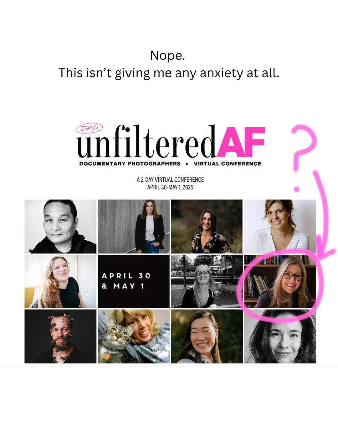WHHHHAAAAAT??

That's me. Pictured with these AMAZING photographers/humans. 

I'm giving a little talk. It's probably going to be awkward. Which is kind of the point.

Being awkward.
Being a bit of an introvert.
Showing up anyway.
Building a business
