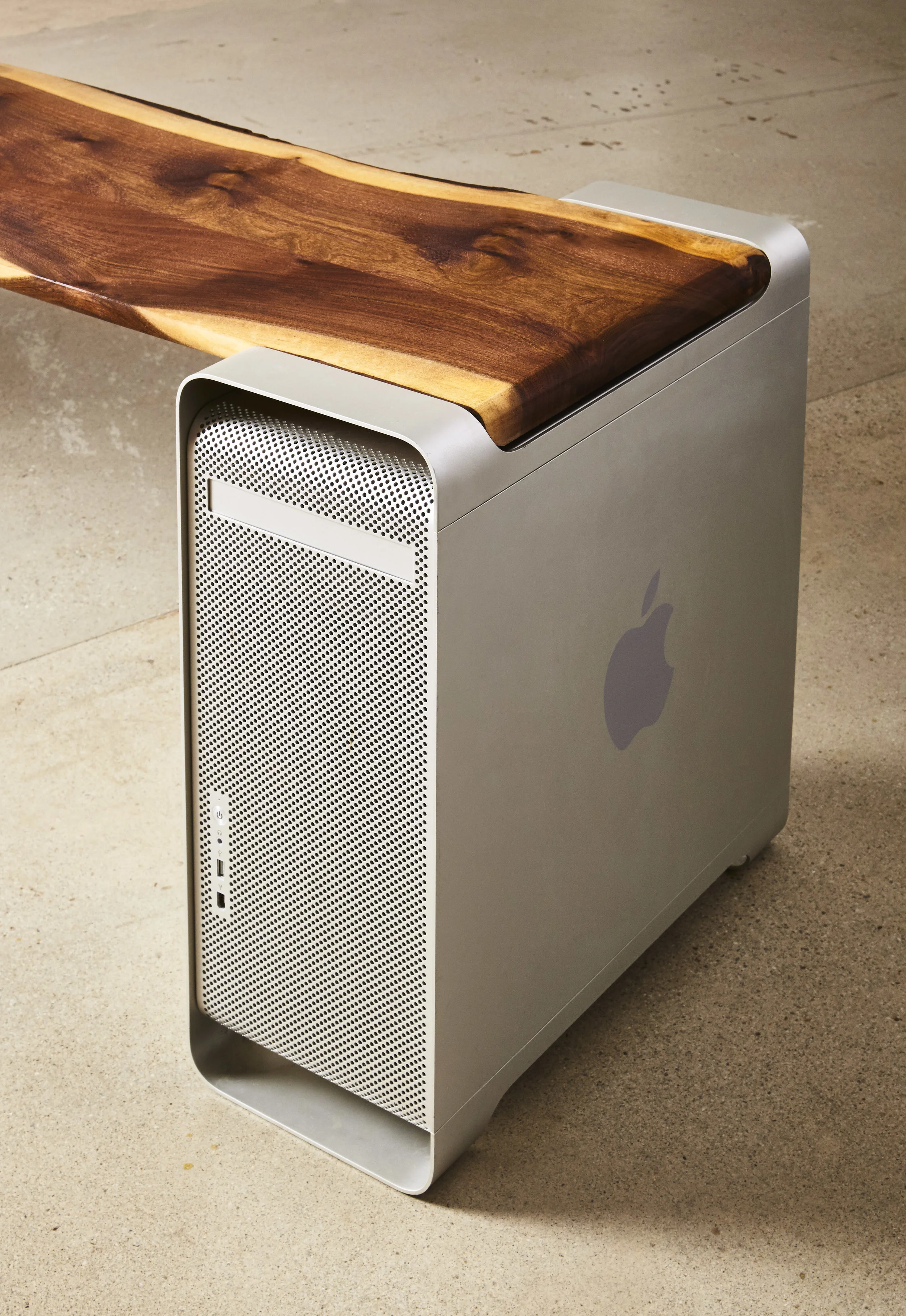 Claro walnut top with repurposed Mac Pro Towers