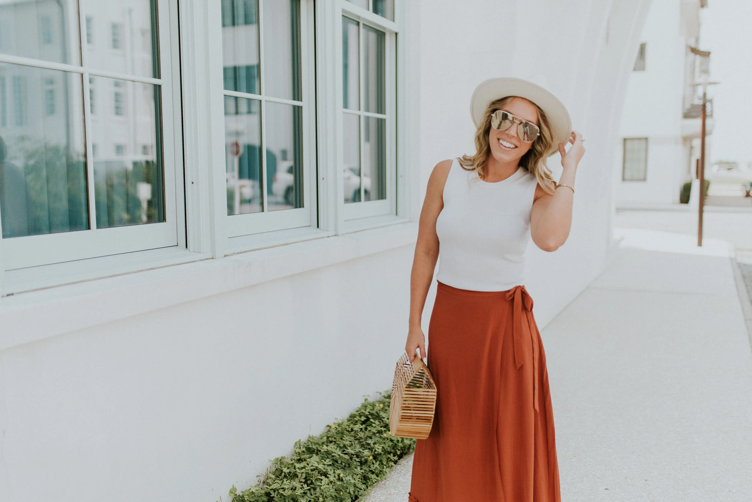 Blogger Gracefully Taylored in Revolve Skirt and Lack of Color Hat(13).jpg