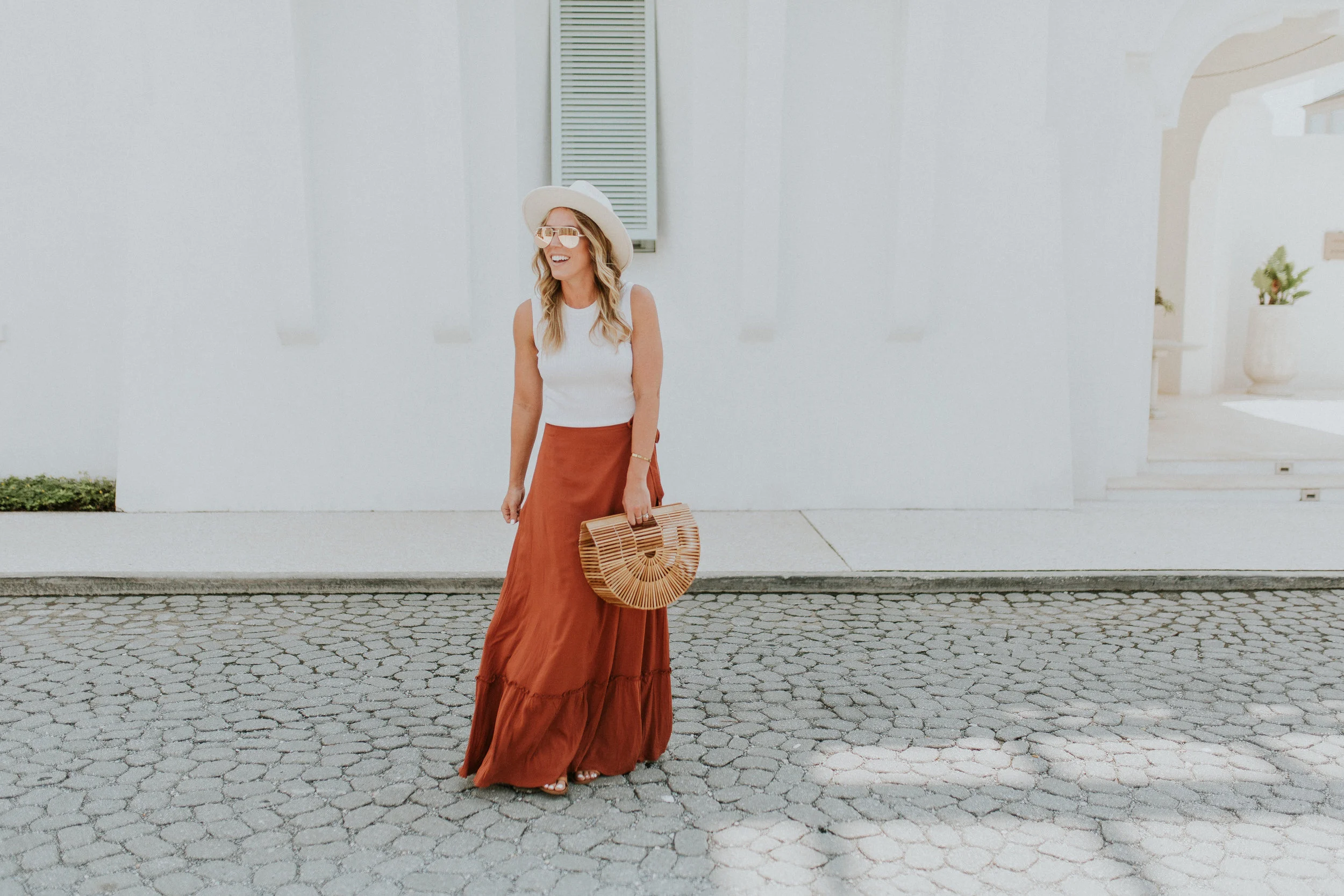 Blogger Gracefully Taylored in Revolve Skirt and Lack of Color Hat(20).jpg