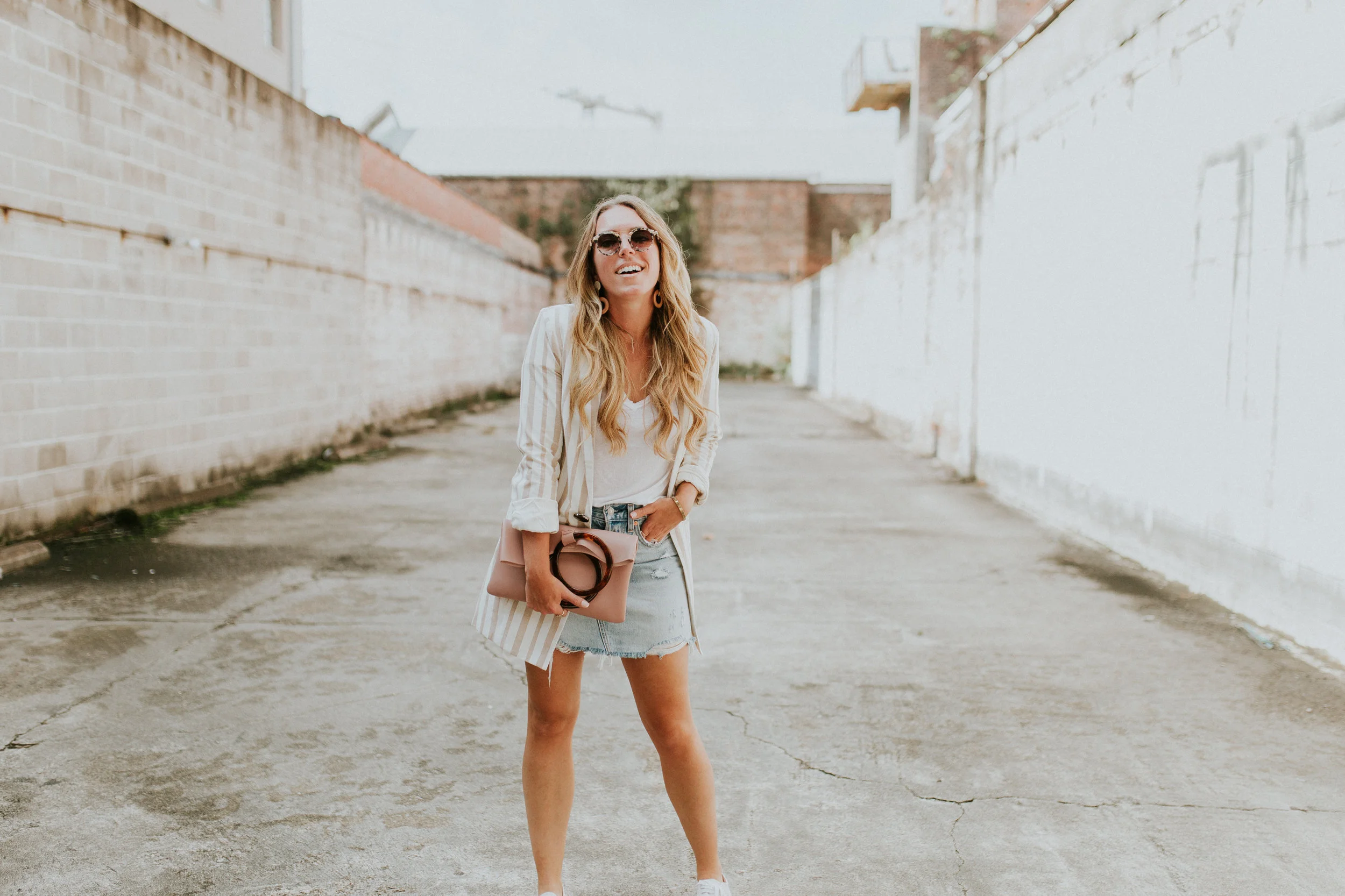 Blogger Gracefully Taylored in Levi Denim Skirt and Blazer(24).jpg