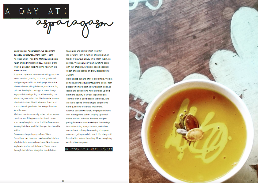 Vegan magazine - A day at Asparagasm