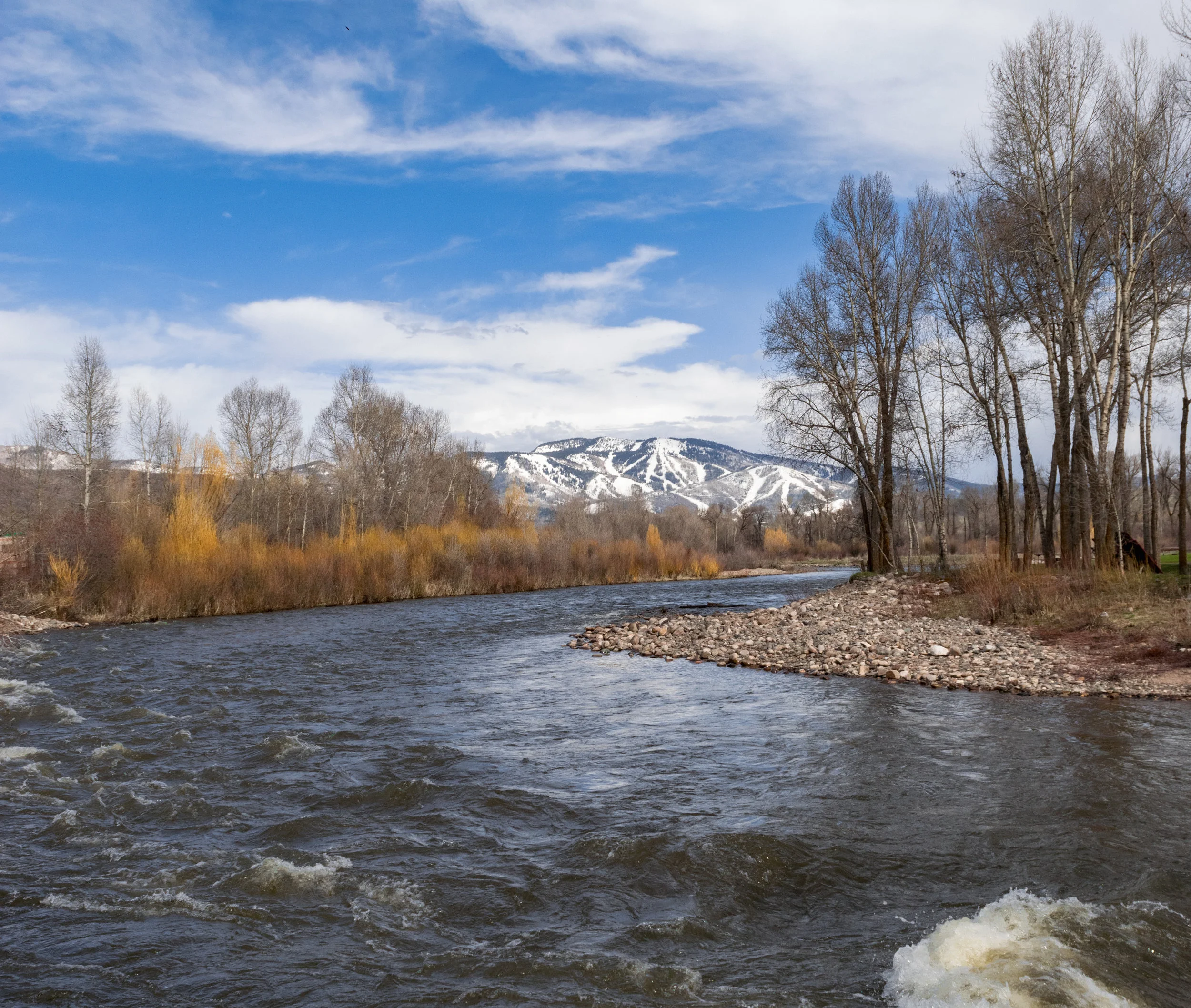 View of the Yampa River and Steamboat Resort from our campsite. So peaceful and relaxing!