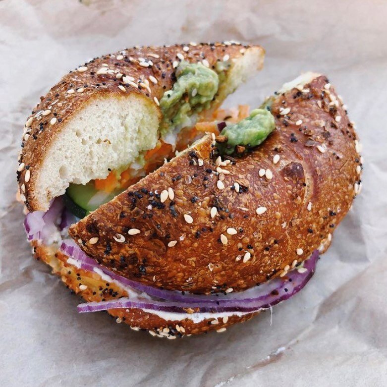 Good morning! Saturday is our favorite day of the week ☀️ hit the link in bio, order a bagel sando to go and swing by for pickup. We&rsquo;re open until 2! 📸 by @the_bbs_love_this_food