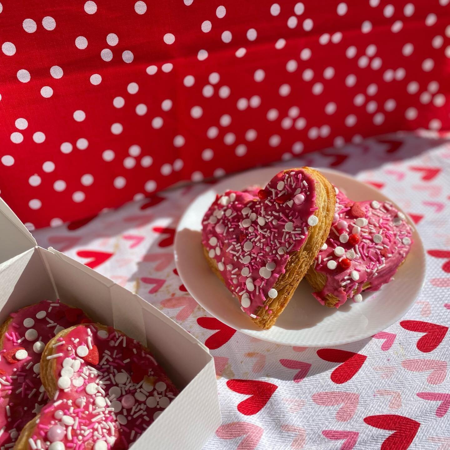 VALENTINE&rsquo;S DAY IS ALMOST HERE!! Heart-shaped everything is the best 🤗💕 try our strawberry heart pop-tarts!