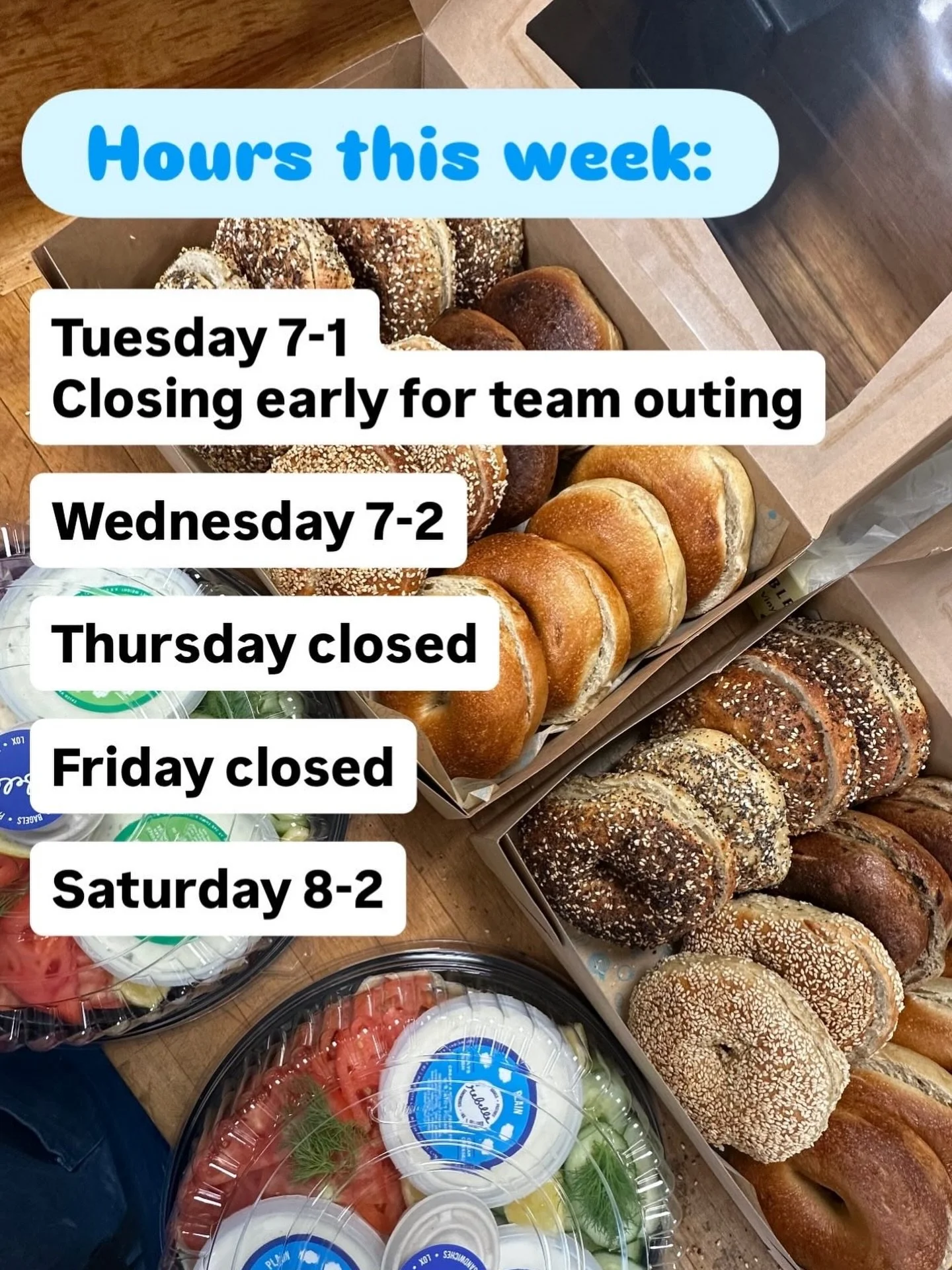 We&rsquo;ll be closed Thursday and Friday for a little Thanksgiving break! See you tomorrow Wednesday for last chance at bagels&hellip; and catch you on the flip side for Saturday breakfast!