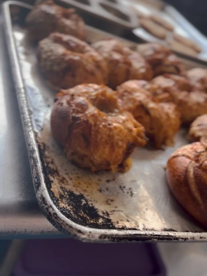 Our French Onion bagels have the most devoted following 🧅 🧀 

Shoutout to Prof. Lyons at MIT who gets these for his students every week 😍

Only 3 dozen of these made every Tuesday as a special &mdash; yes, only on Tuesdays! Be a smart cookie and p