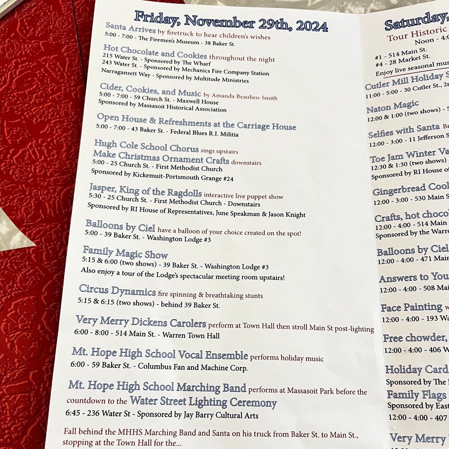 @🎄 The Countdown is ON! 🎄

In just a few hours, our holiday festivities will begin! 🎉

🎅 Santa's Grand Arrival
At 5:00 PM, join us at the Fireman's Museum (38 Baker Street) to hear Santa listen to children's wishes.
Then, watch as Santa leads a f